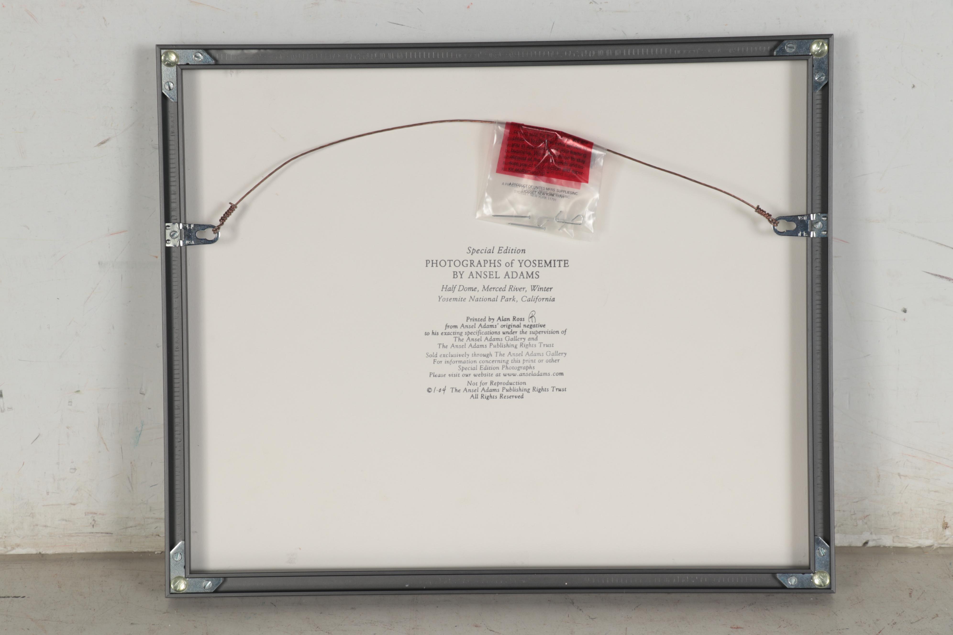 Ansel Adams Reprint Silver Gelatin Photograph "Half Dome, Merced River"