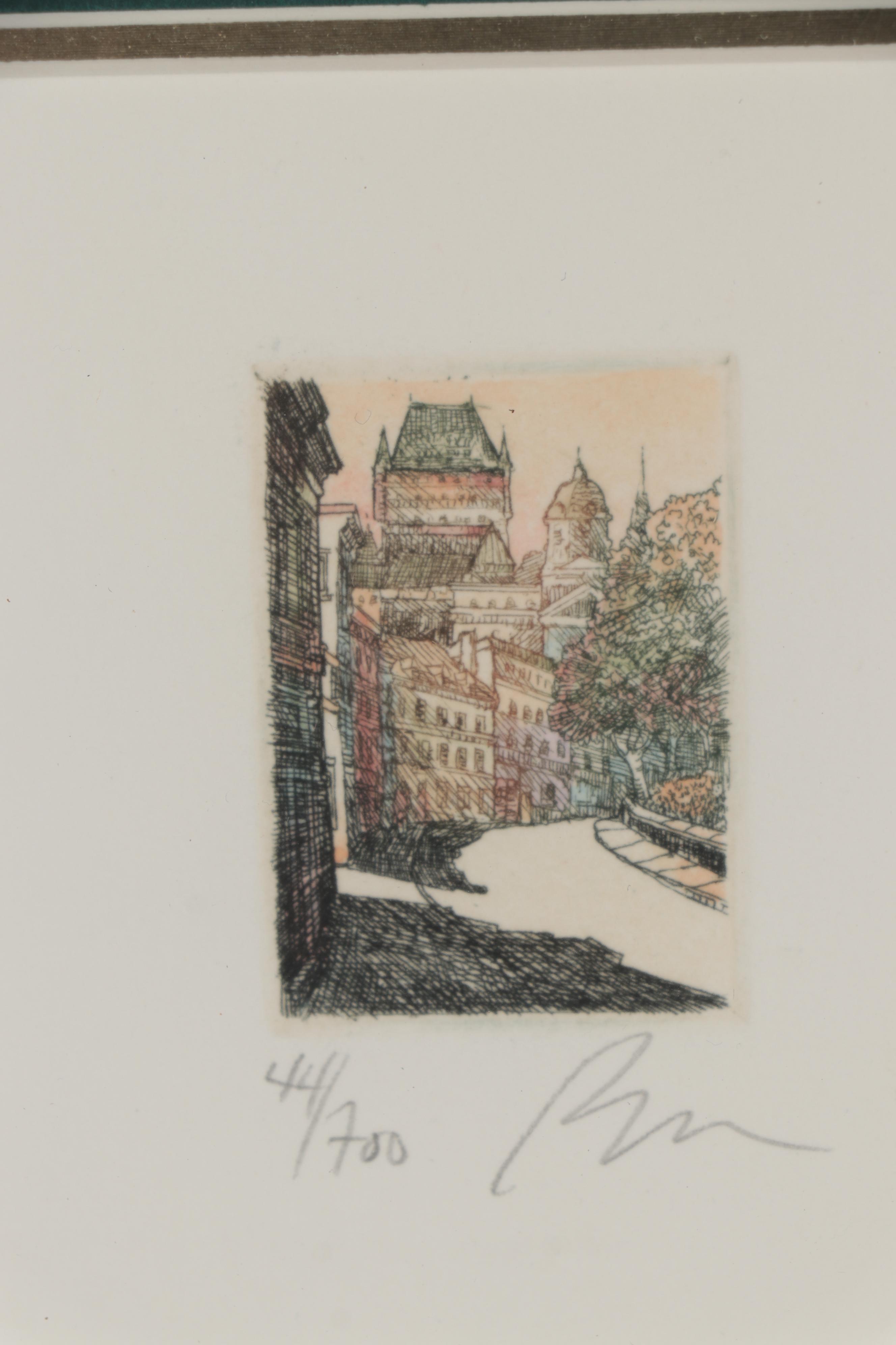 Jacques Brousseau Architectural Etching with Photomechanical Prints