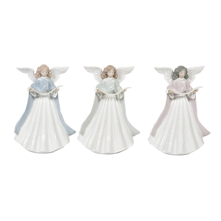 Lladró Singing Angel Porcelain Tree Toppers Designed by Francisco Catalá