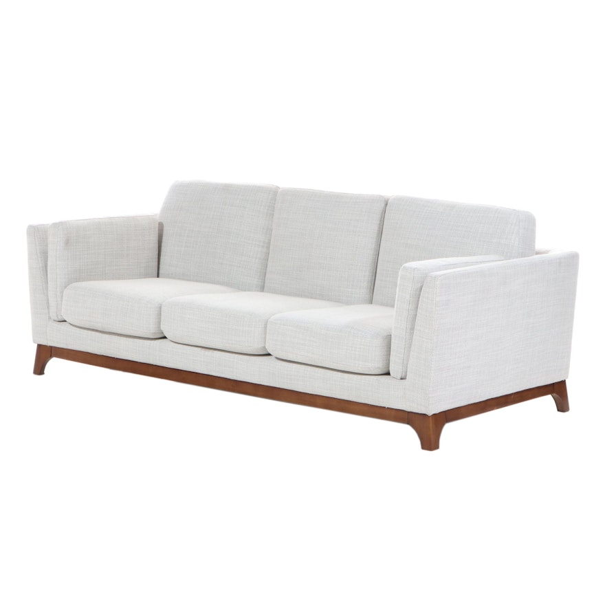 Article "Ceni" Mid-Century Modern Style Upholstered Sofa with Wood Base
