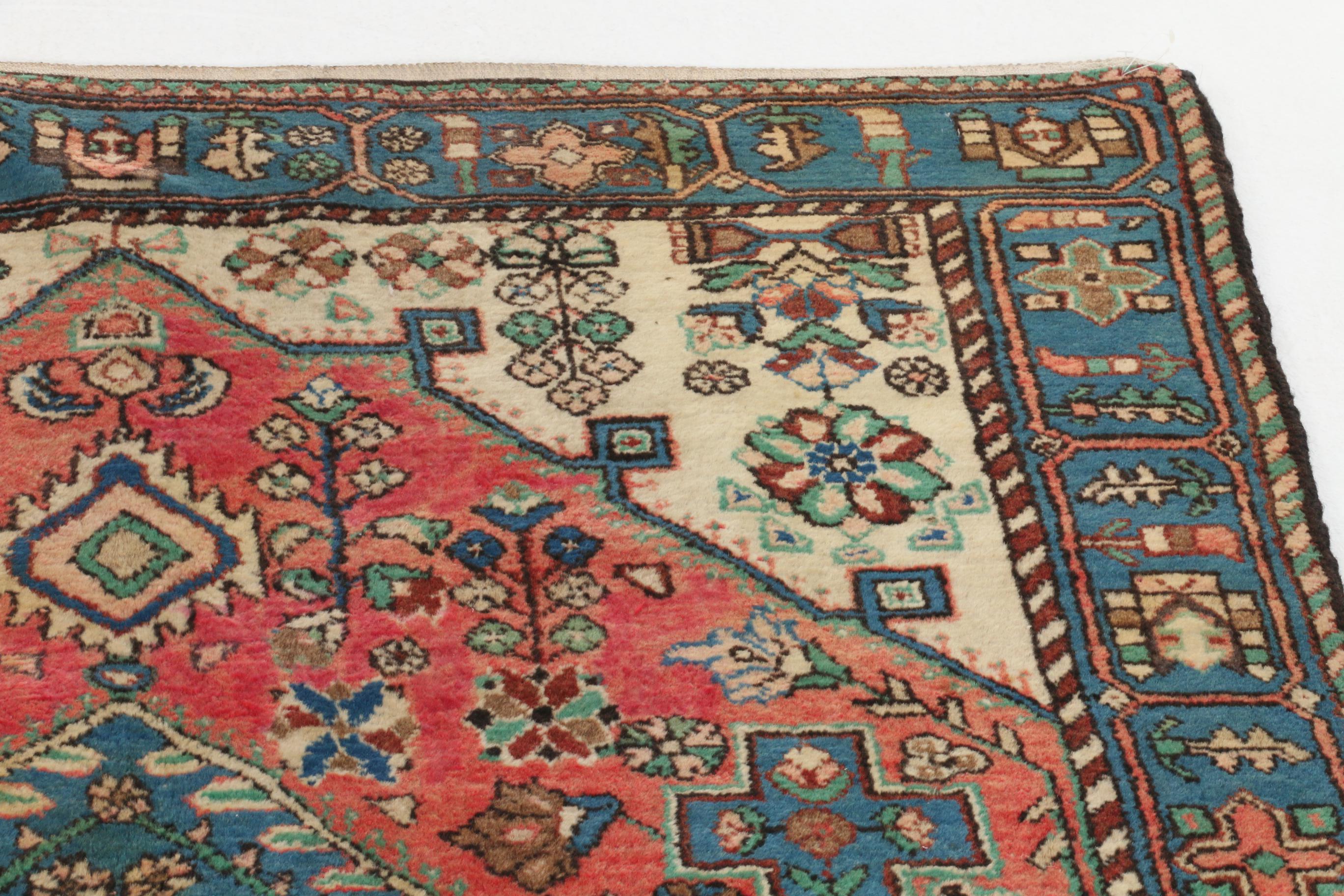 4'4 x 6'5 Hand-Knotted Persian Hamadon Wool Area Rug