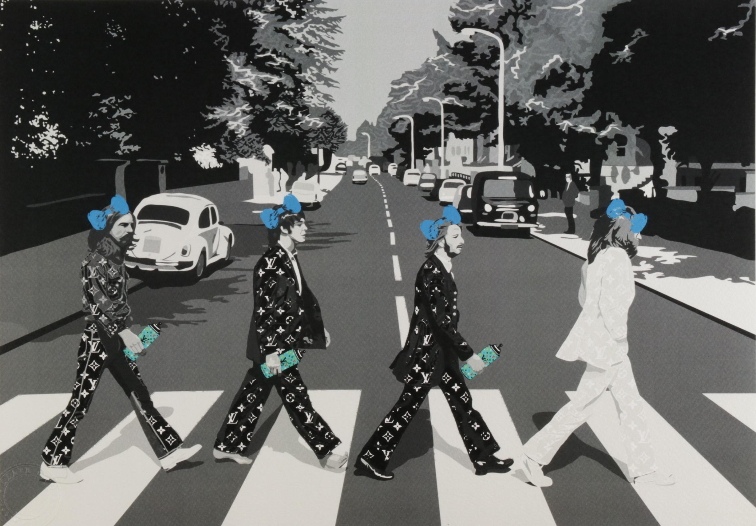 Death NYC Pop Art Graphic Print "Beatles Crossing Blue," 2020