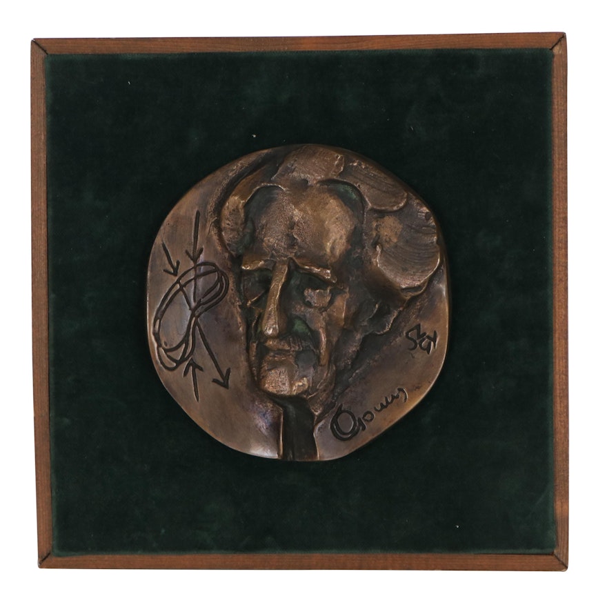 Szathmáry Gyöngyi Bronze Medallion of a Hungarian Scientist