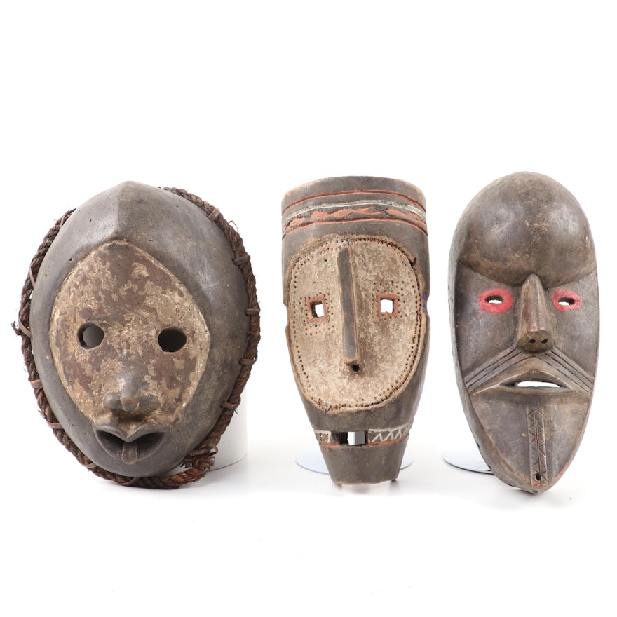 Central and West African Style Wooden Masks