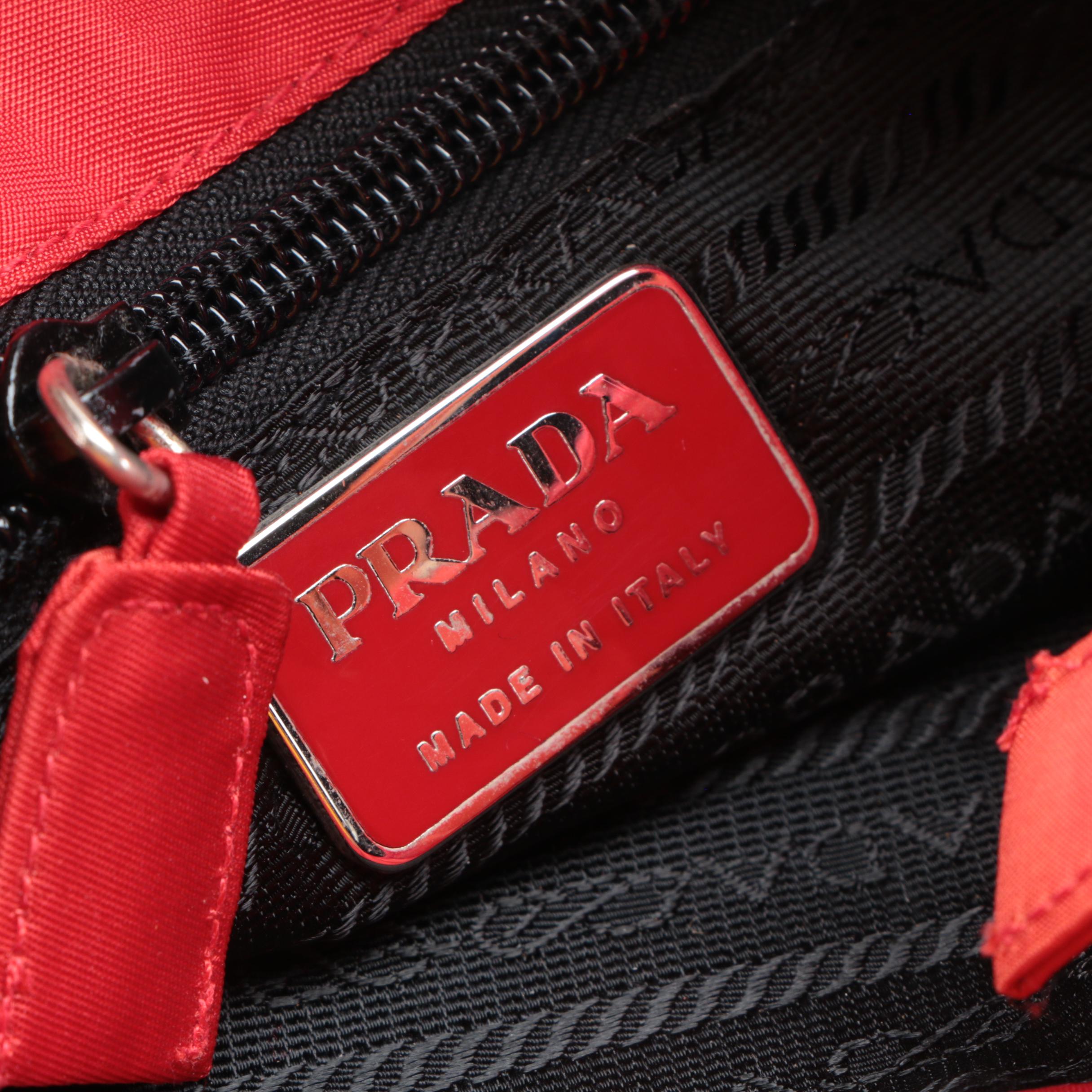 Prada Rosso City Tessuto Nylon Shoulder Bag