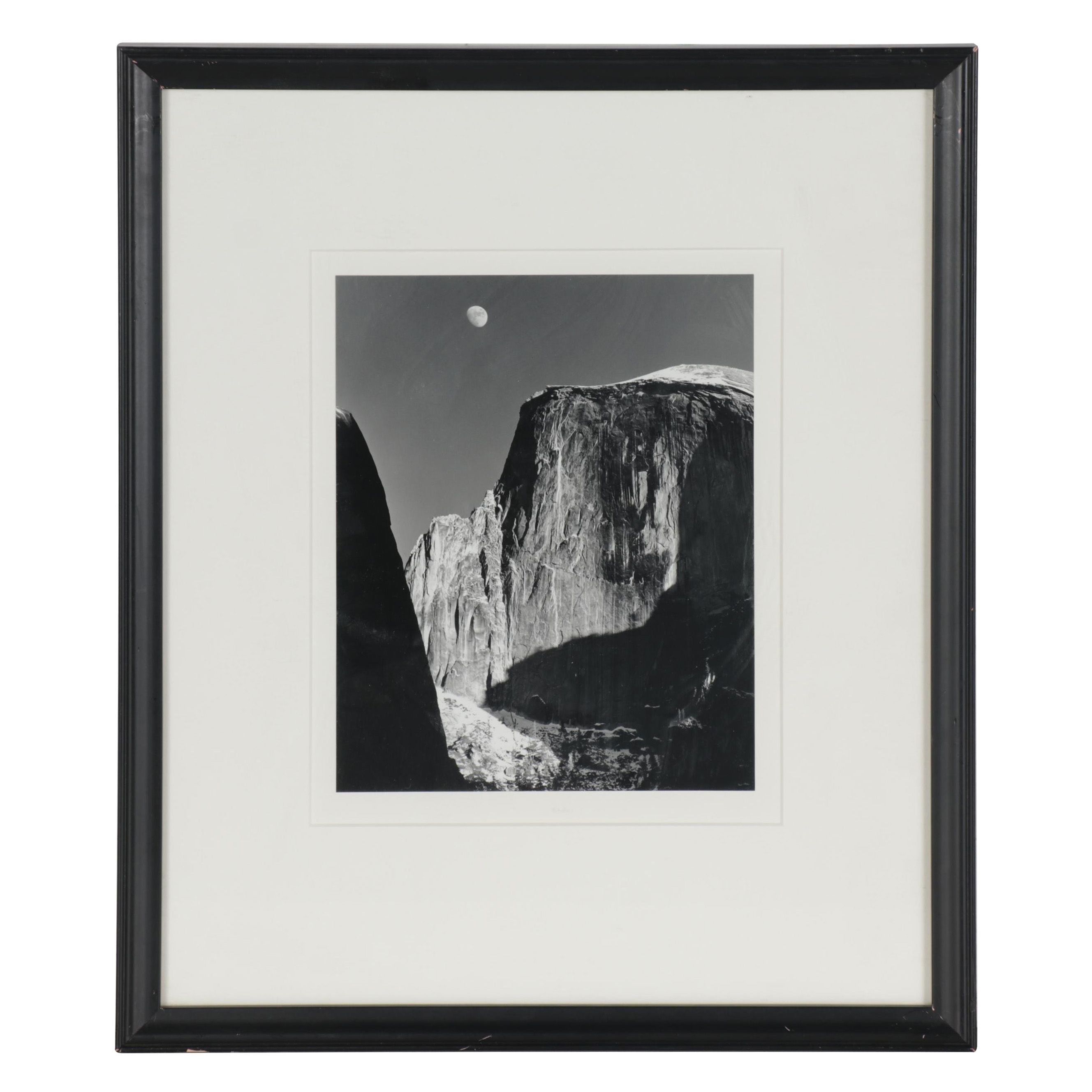 Ansel Adams Reprint Silver Gelatin Photograph "Moon and Half Dome," 1992