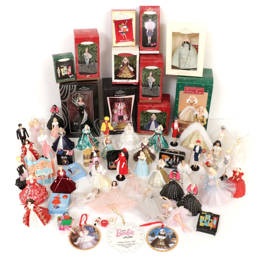 Barbie, Hallmark, and Other Christmas Ornaments