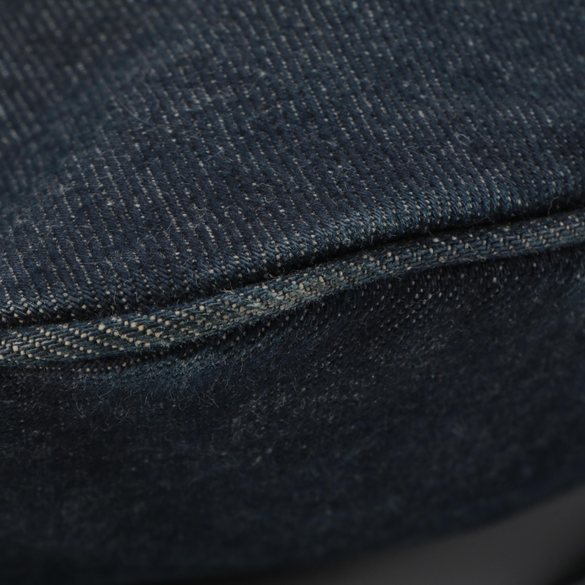 Fendi Demin Bag with Silver Tone Flex-Frame and Side Logo Cutouts