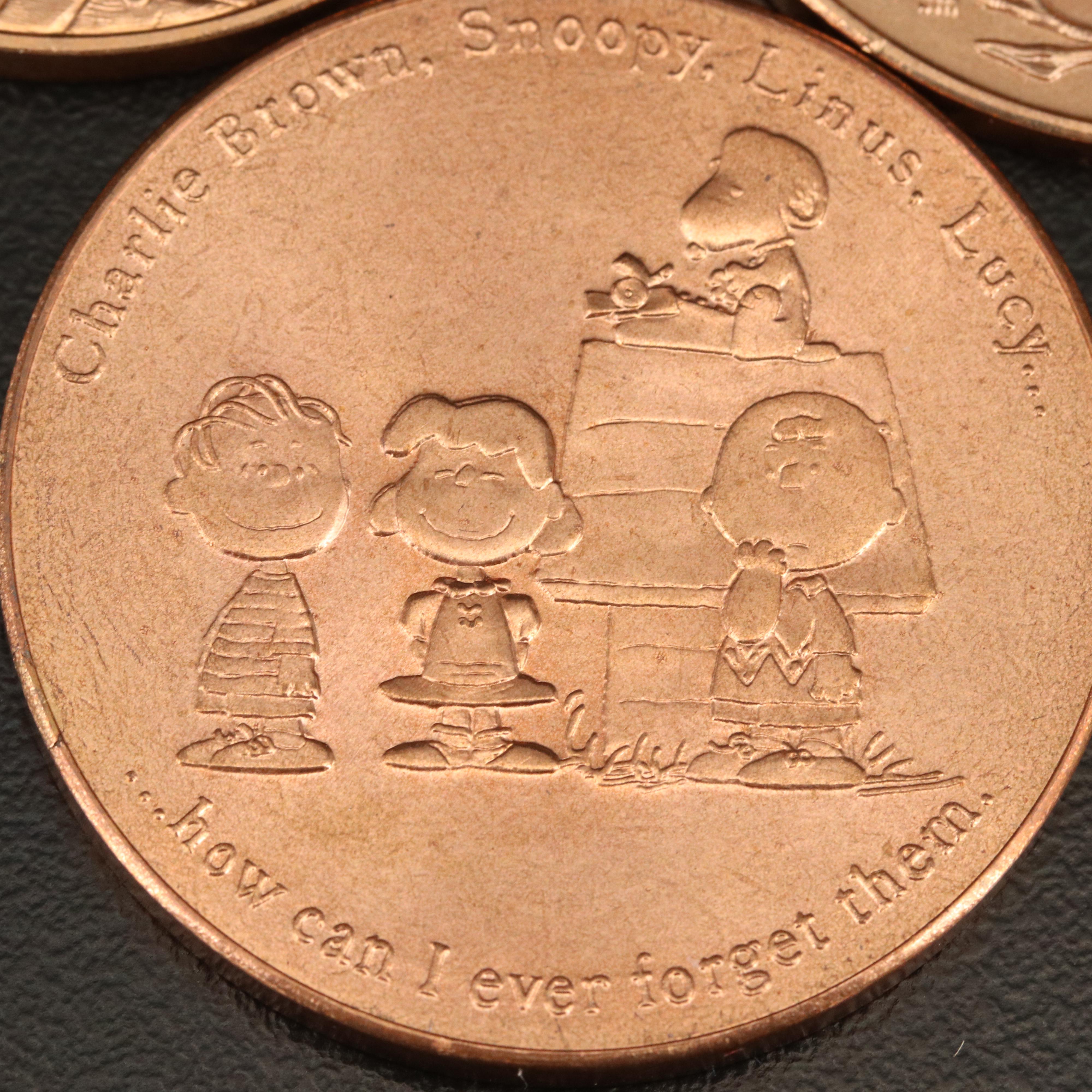 Bronze Medals of Jackie Robinson, Byron Nelson and Charles M. Schulz