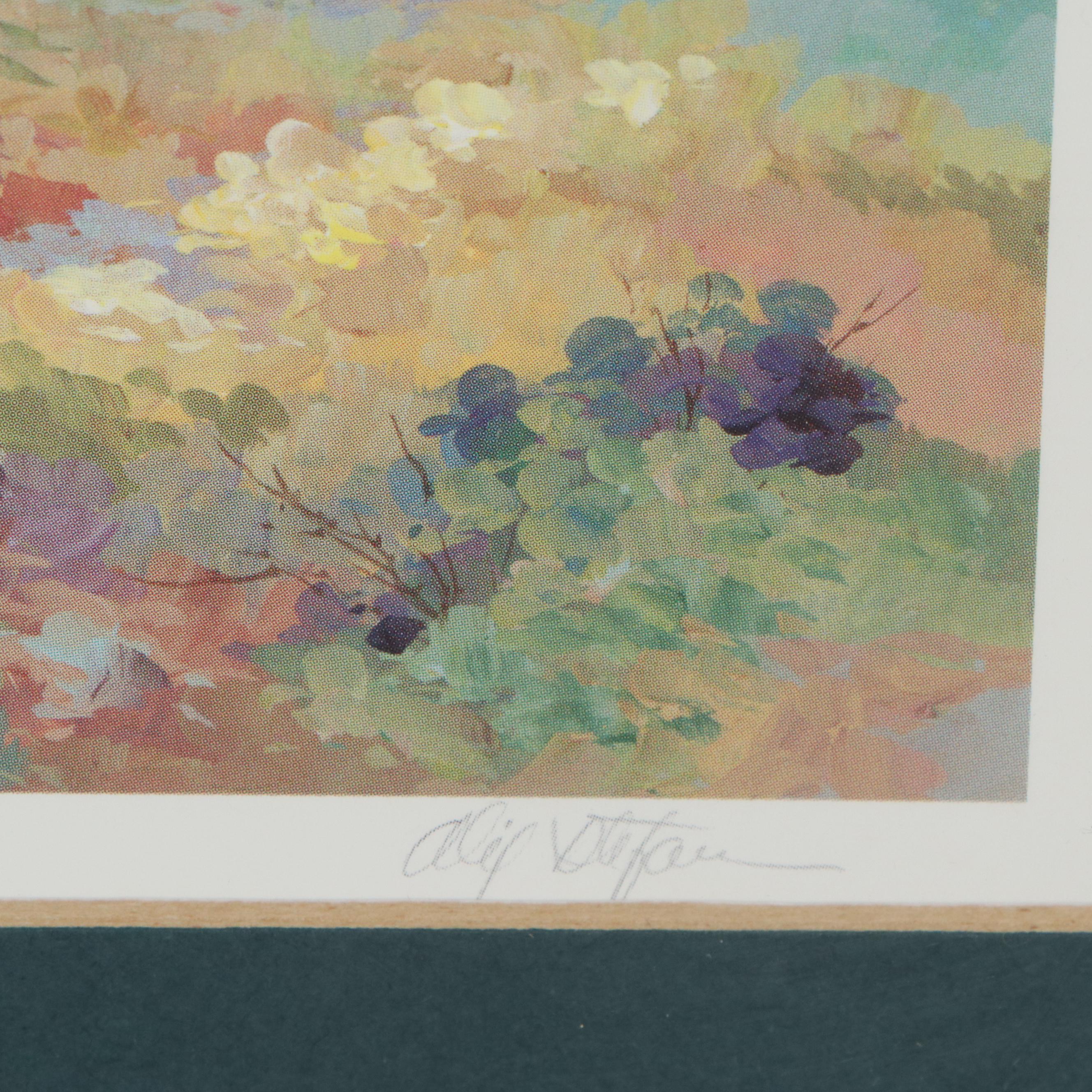 Offset Lithograph after Alix Stefan "Golden Moments," circa 2000