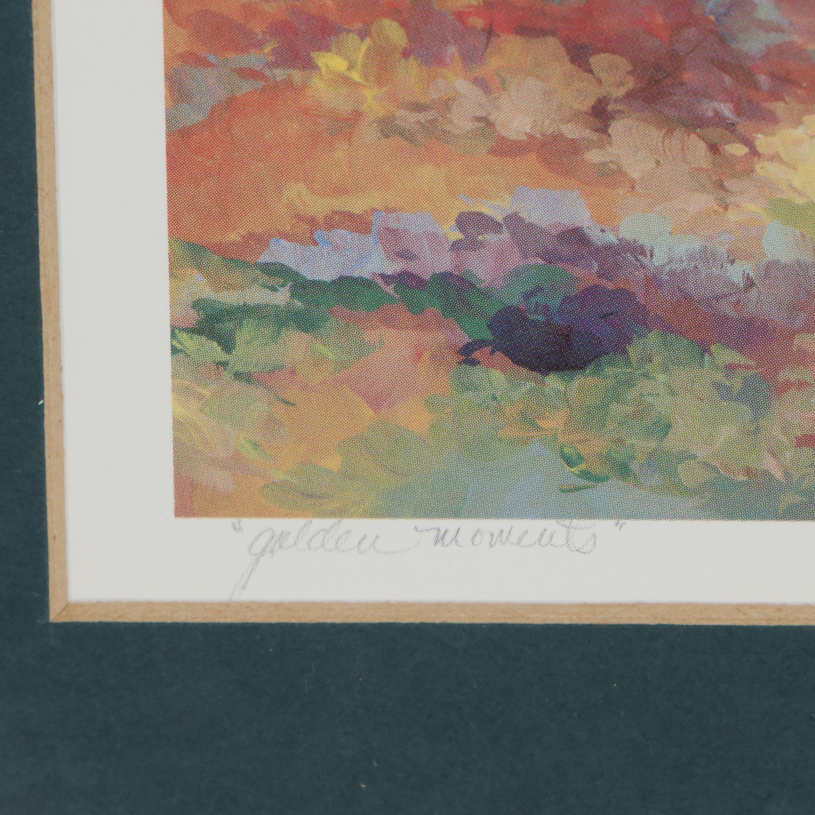 Offset Lithograph after Alix Stefan "Golden Moments," circa 2000