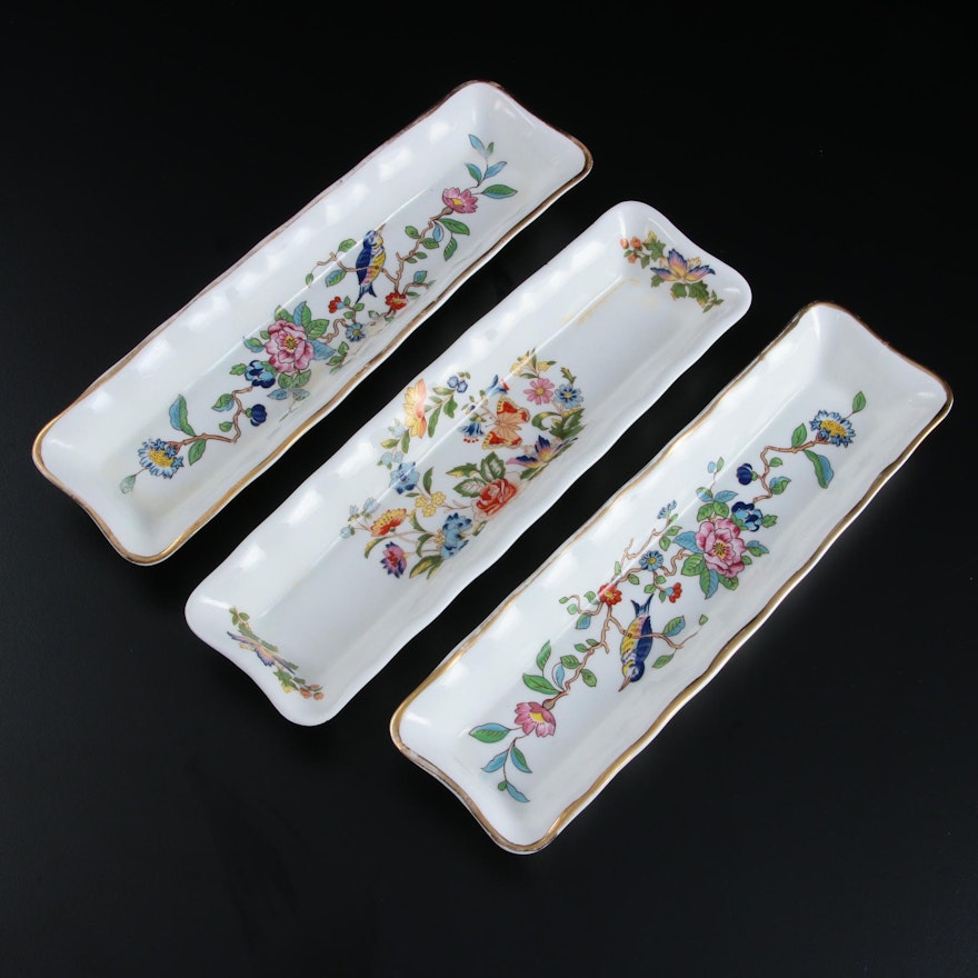 Aynsley "Cottage Garden" and "Pembroke" Bone China Mint Trays