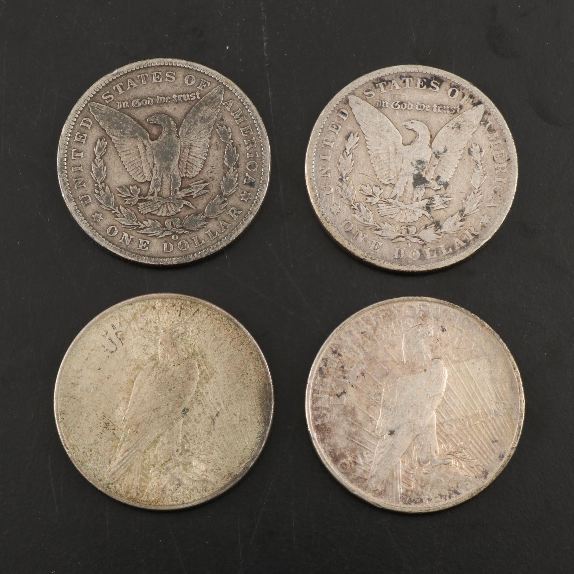 Peace and Morgan Silver Dollar Coins