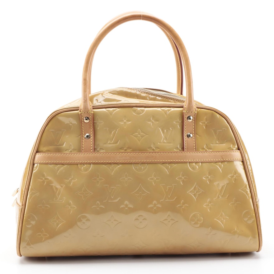 Louis Vuitton Tompkins Square Handbag in Mango Monogram Vernis