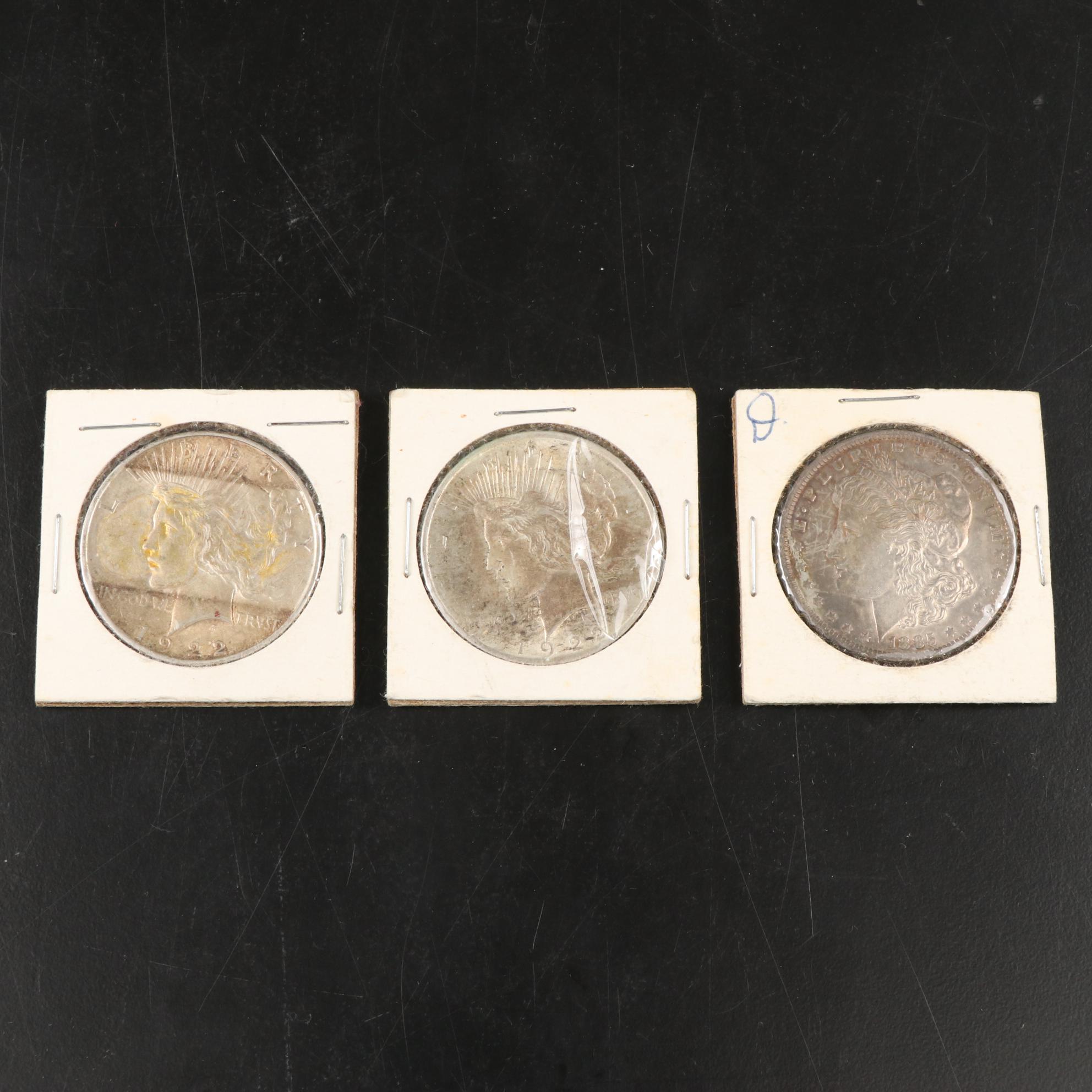 Peace and Morgan Silver Dollar Coins