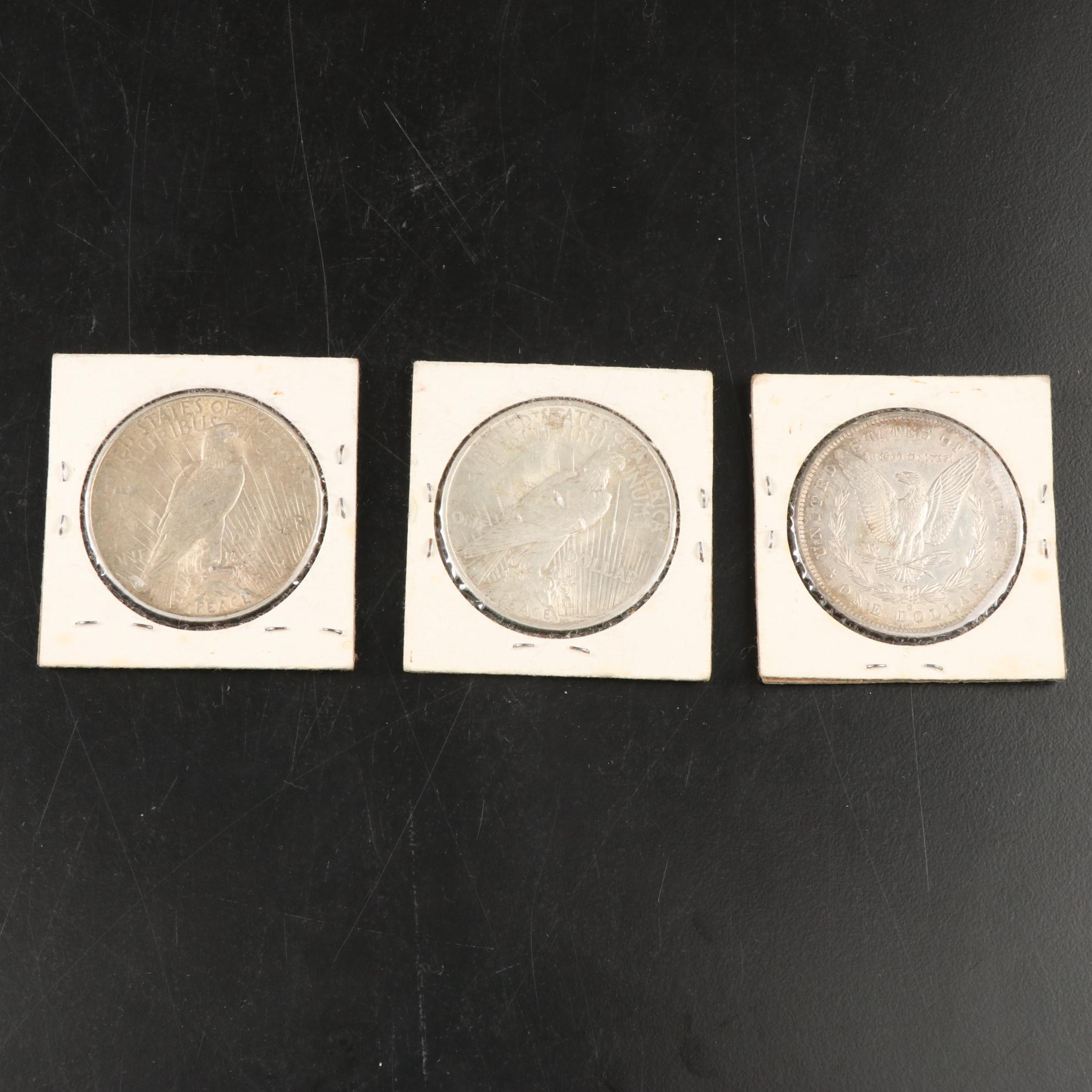 Peace and Morgan Silver Dollar Coins
