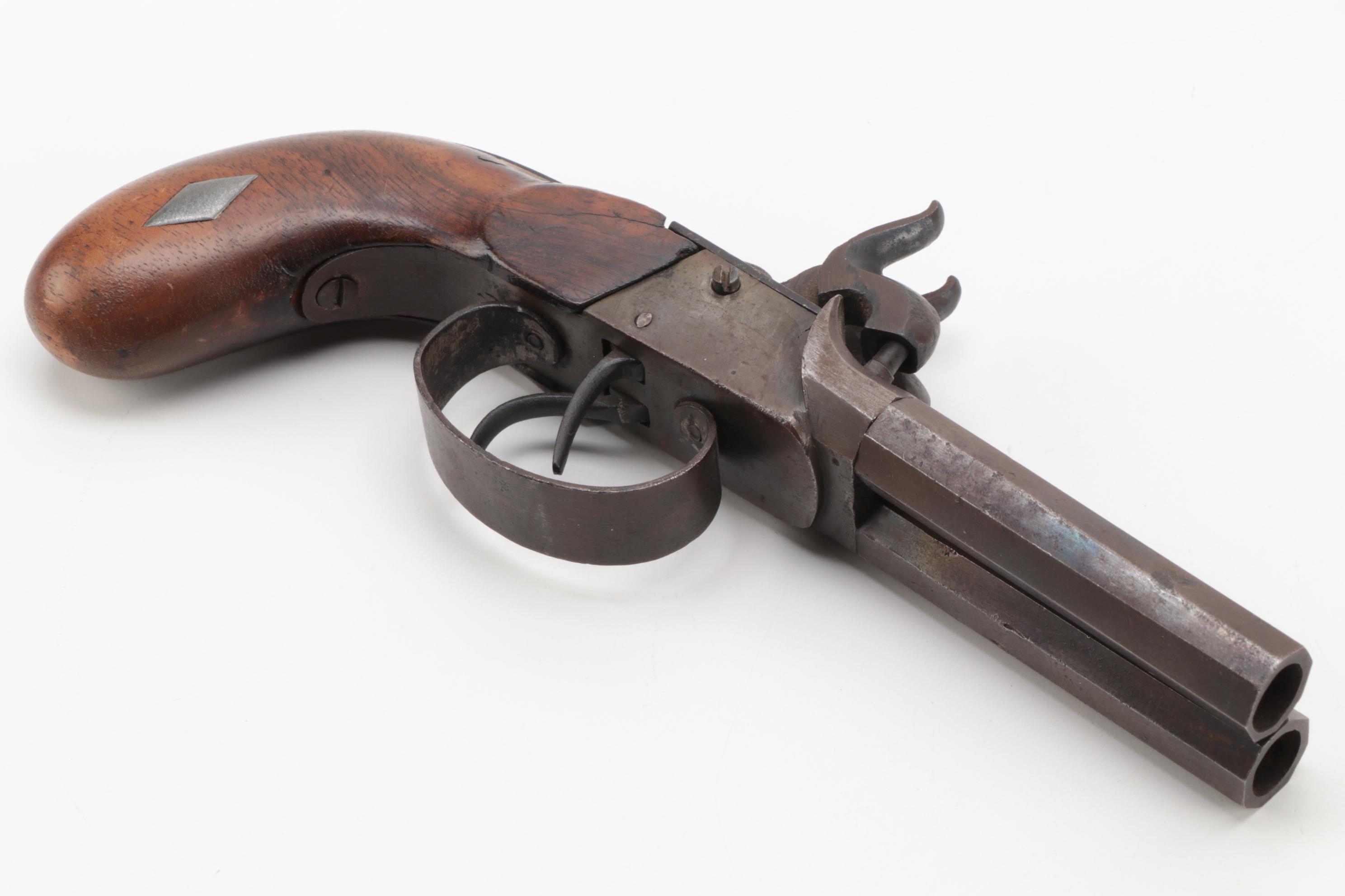 Two Barrel Side by Side Percussion Cap Pistol