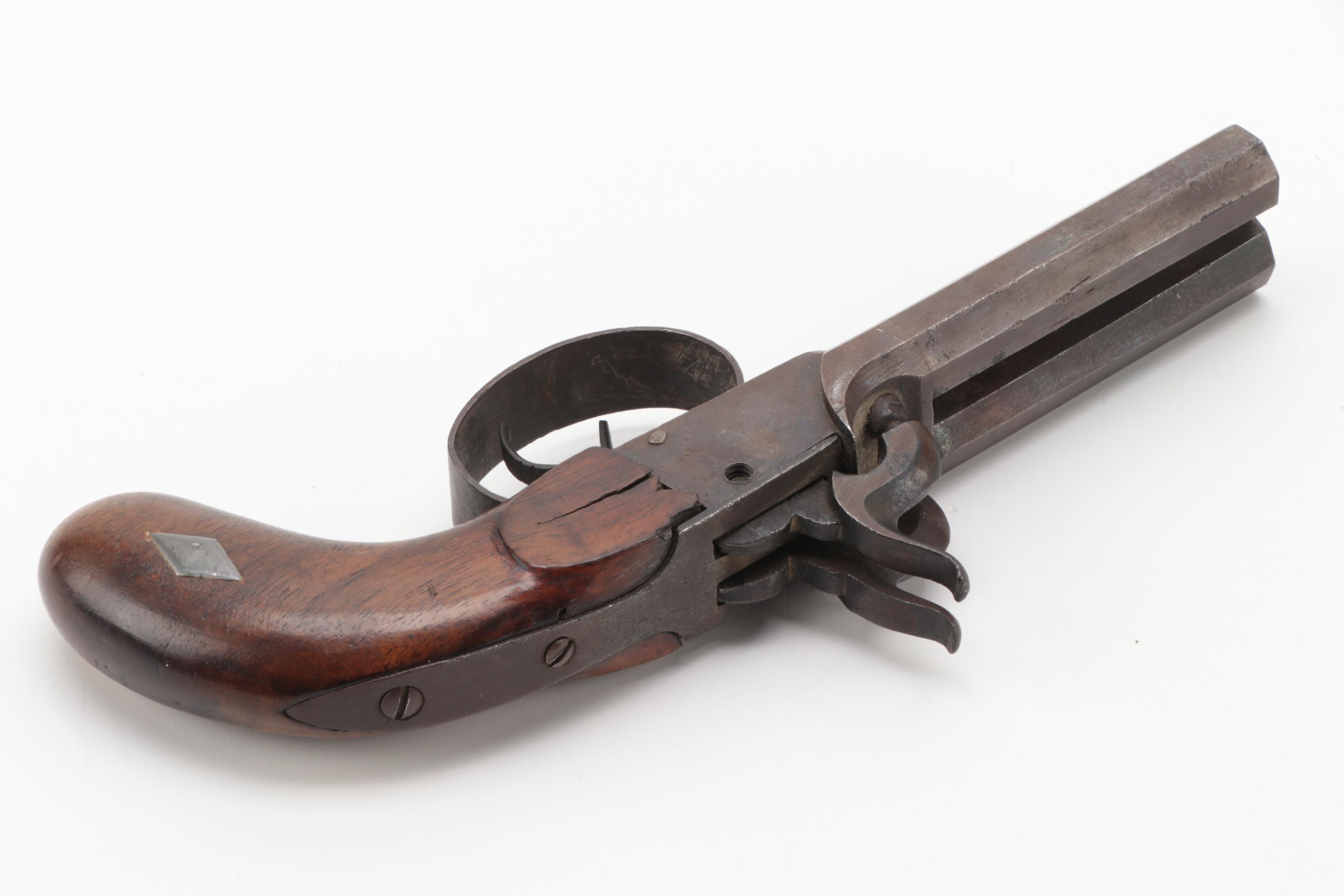 Two Barrel Side by Side Percussion Cap Pistol