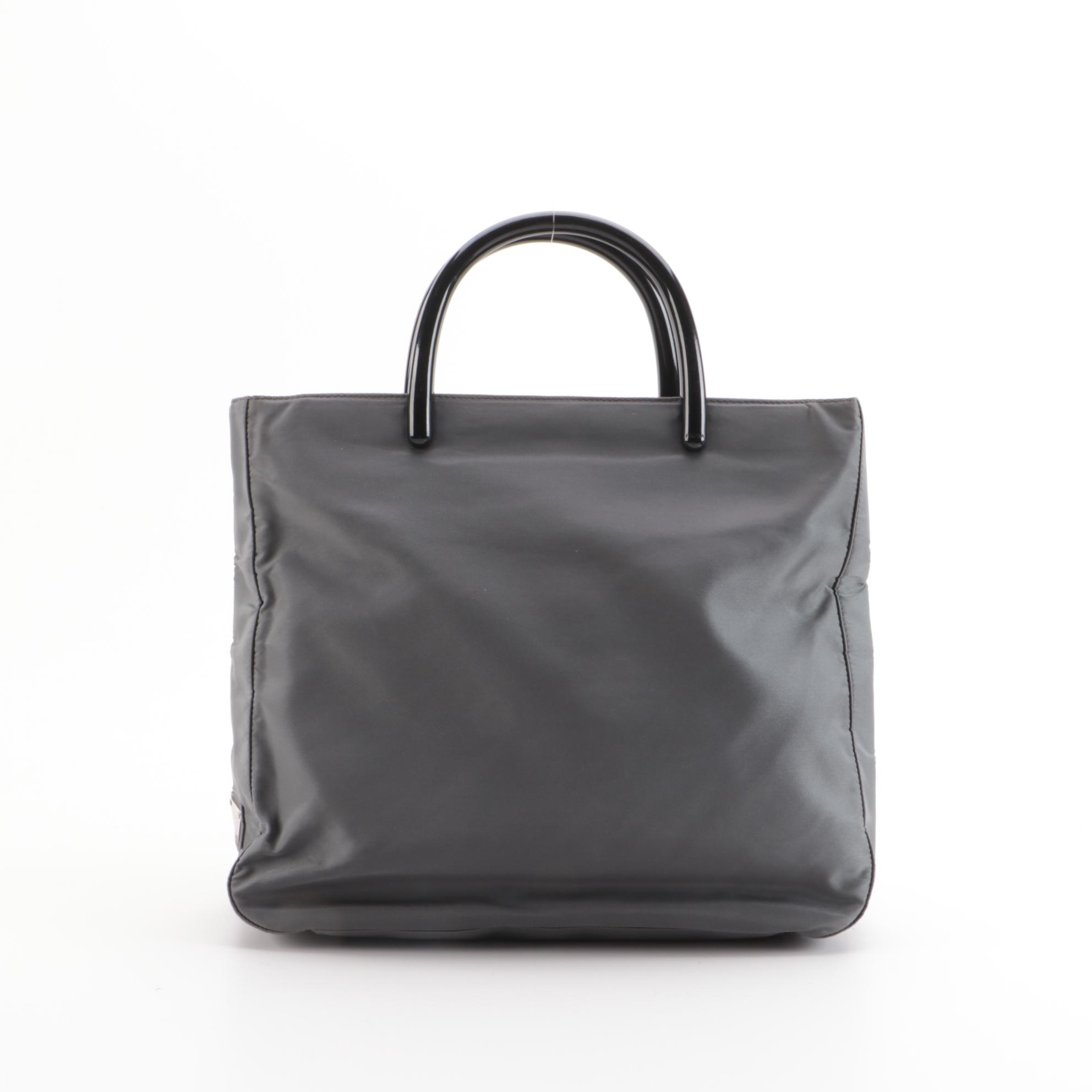 Prada Gunmetal Gray Tessuto Nylon Tote