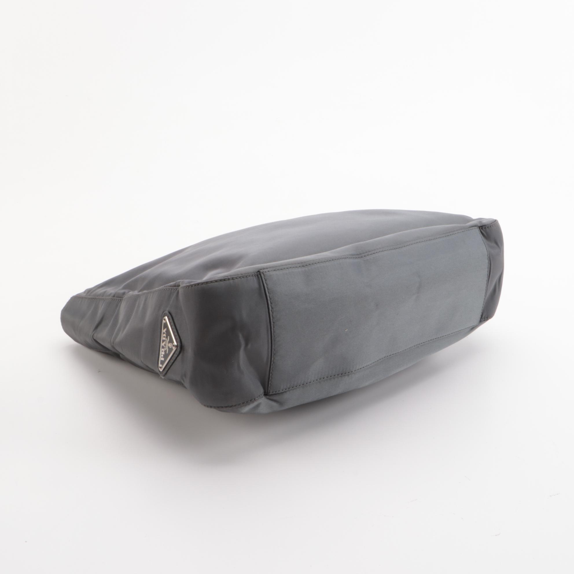 Prada Gunmetal Gray Tessuto Nylon Tote