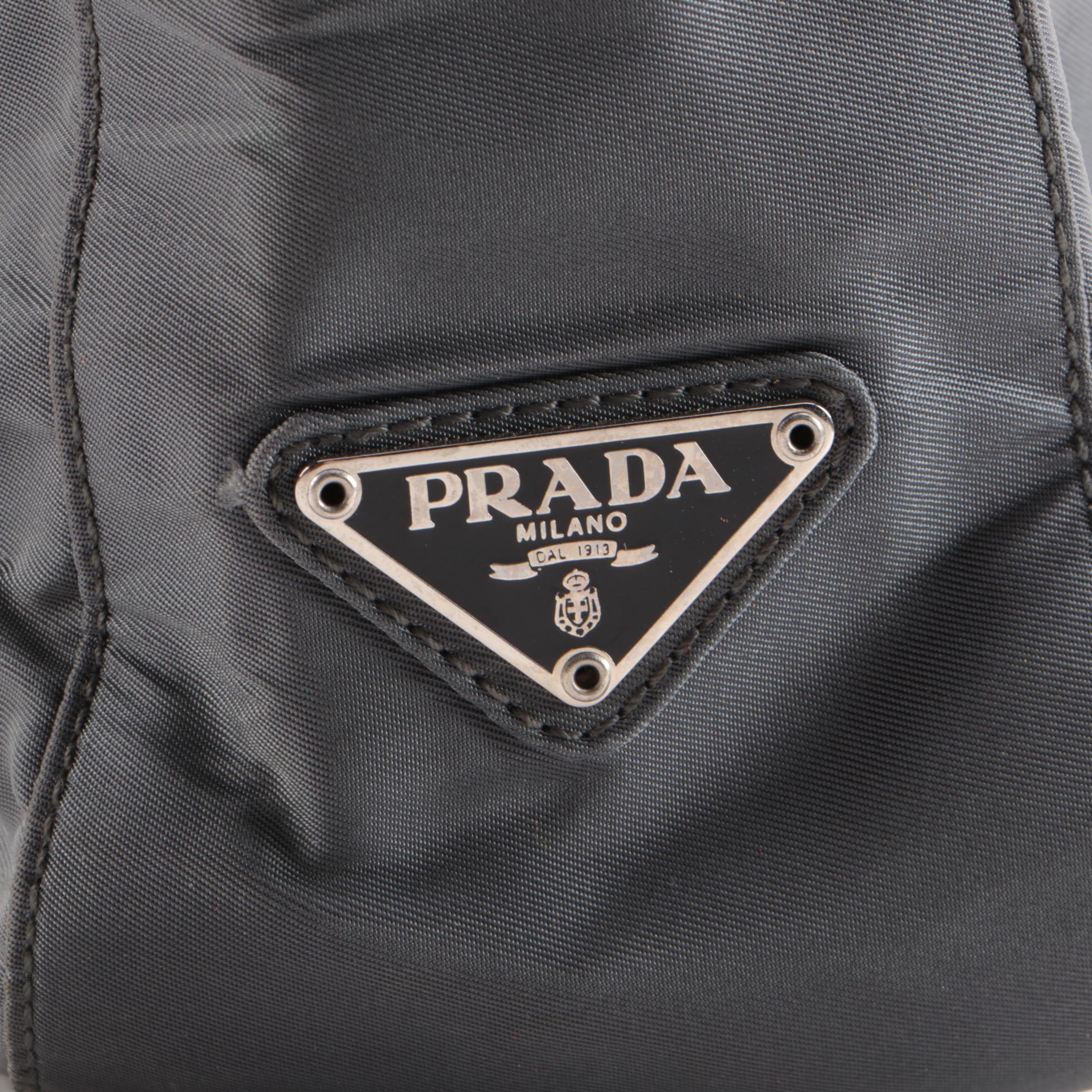 Prada Gunmetal Gray Tessuto Nylon Tote