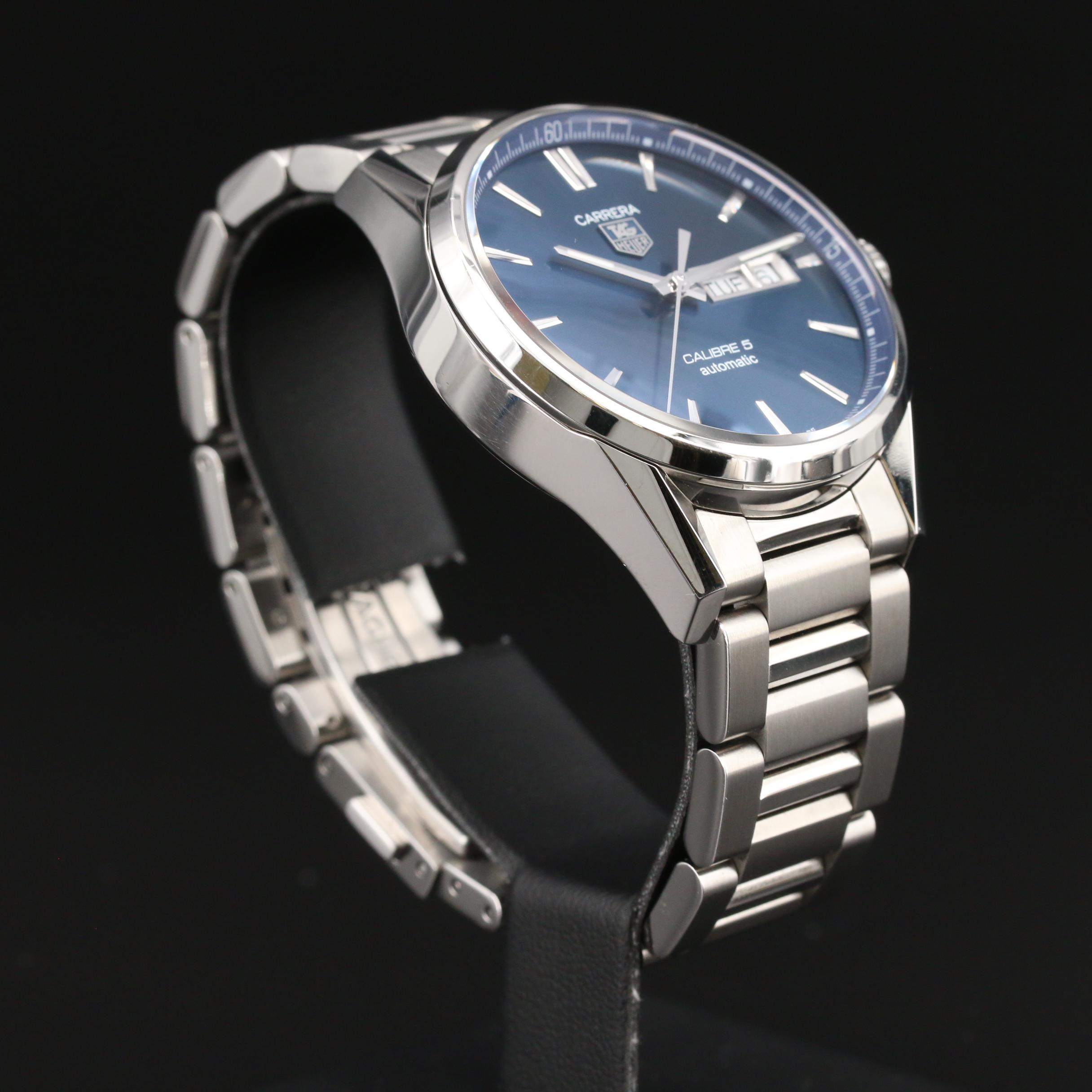 TAG Heuer "Carrera Calibre 5" Day-Date Stainless Steel Automatic Watch