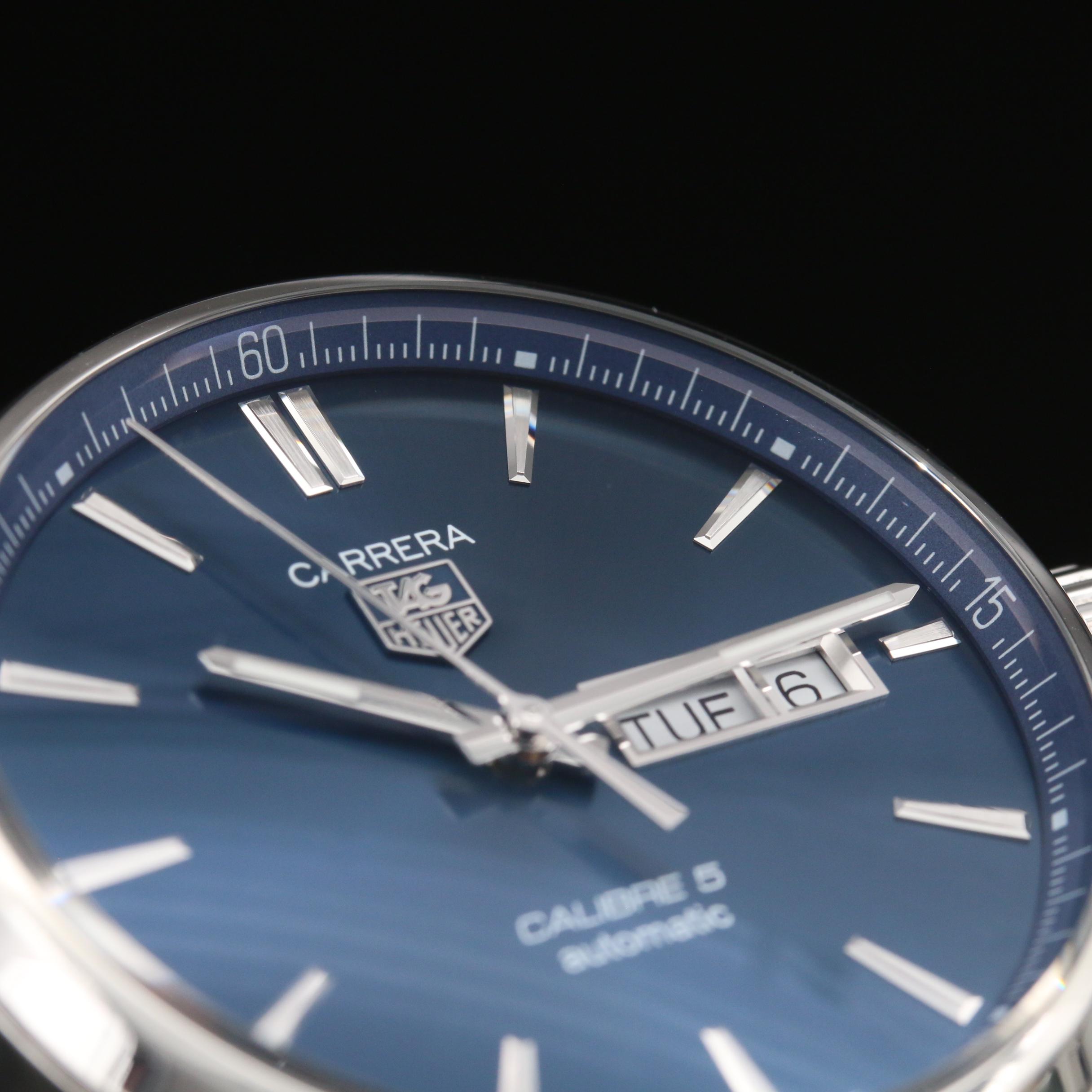 TAG Heuer "Carrera Calibre 5" Day-Date Stainless Steel Automatic Watch