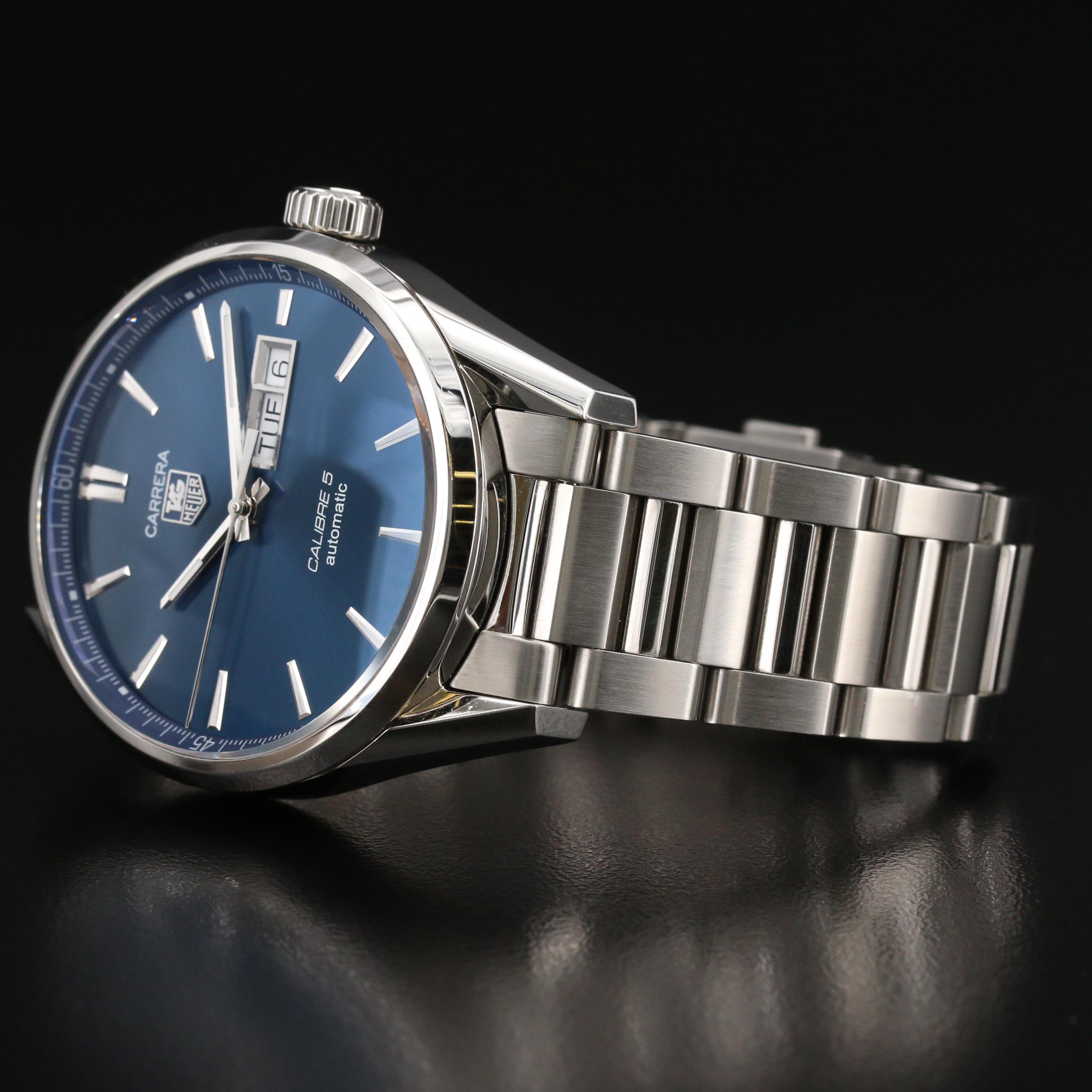 TAG Heuer "Carrera Calibre 5" Day-Date Stainless Steel Automatic Watch