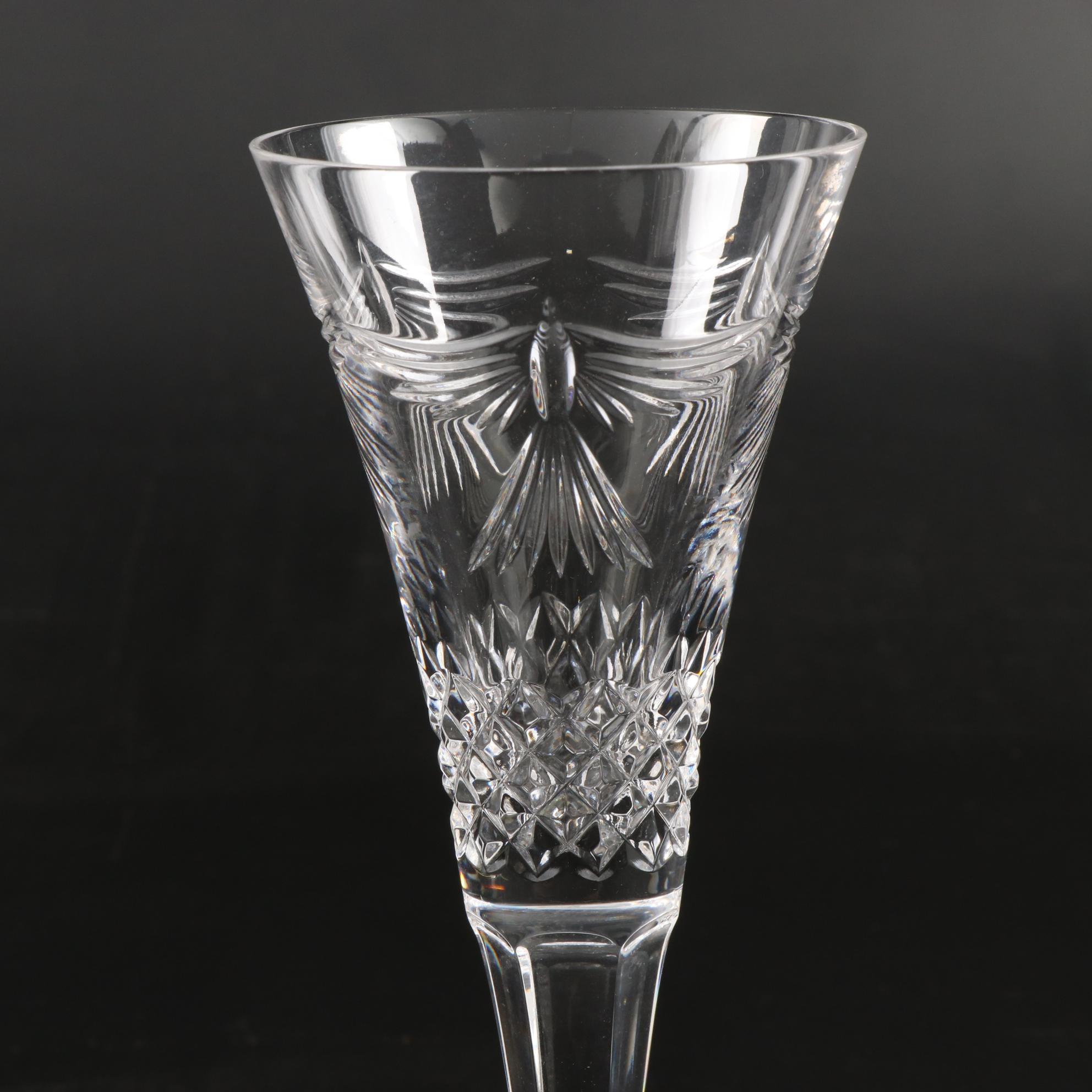 Waterford "Peace" Millennium Series Crystal Champagne Flutes and Bowl