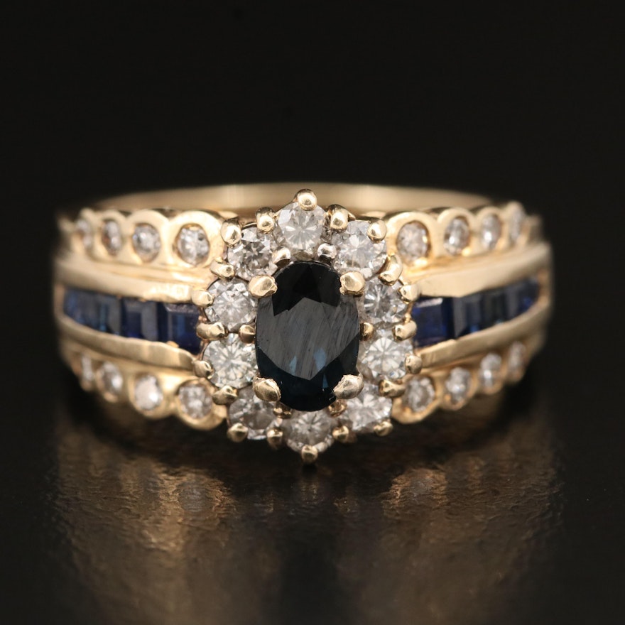 14K Sapphire and Diamond Ring