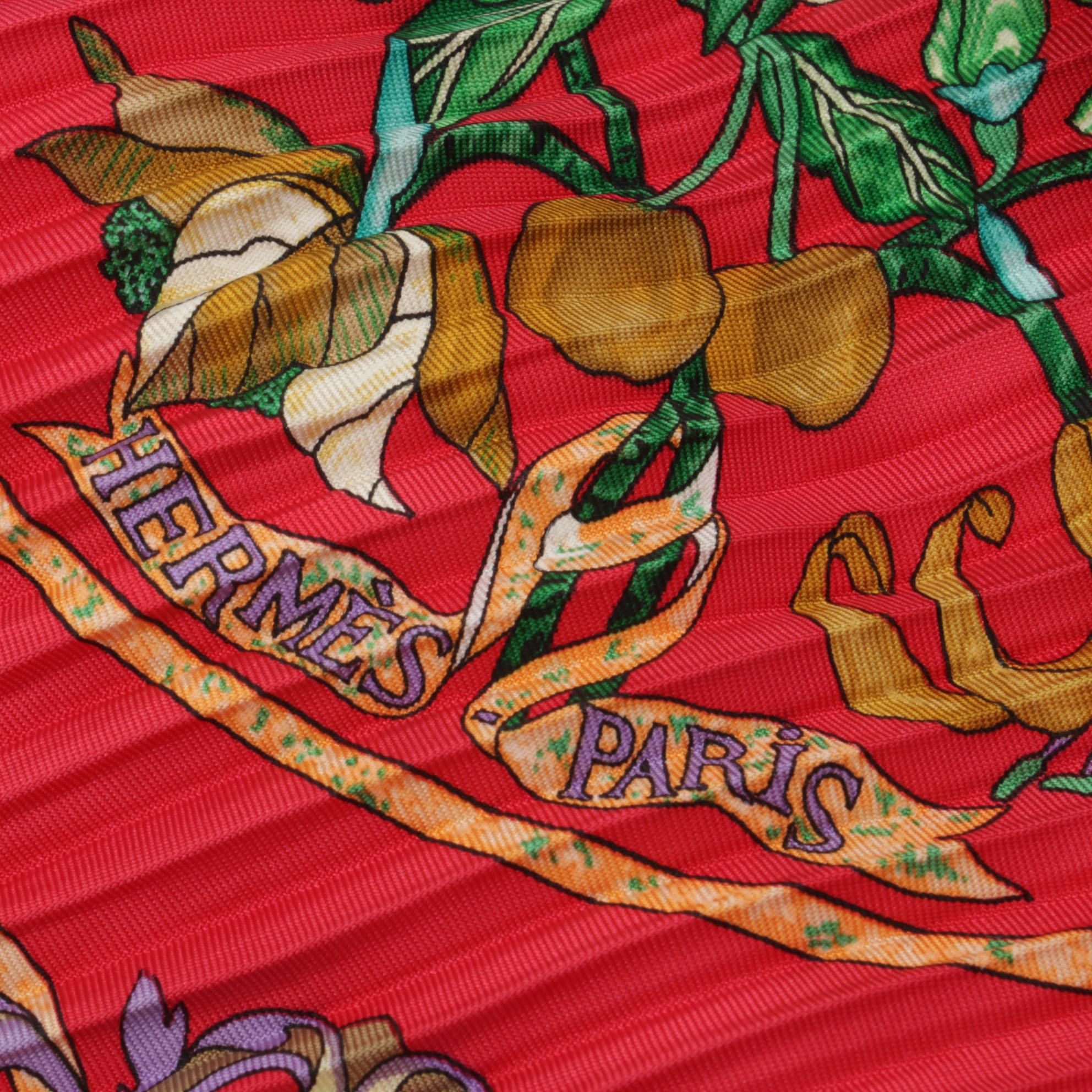 Hermès "Pierres d'Orient et d'Occident" Silk Twill Plissé Scarf