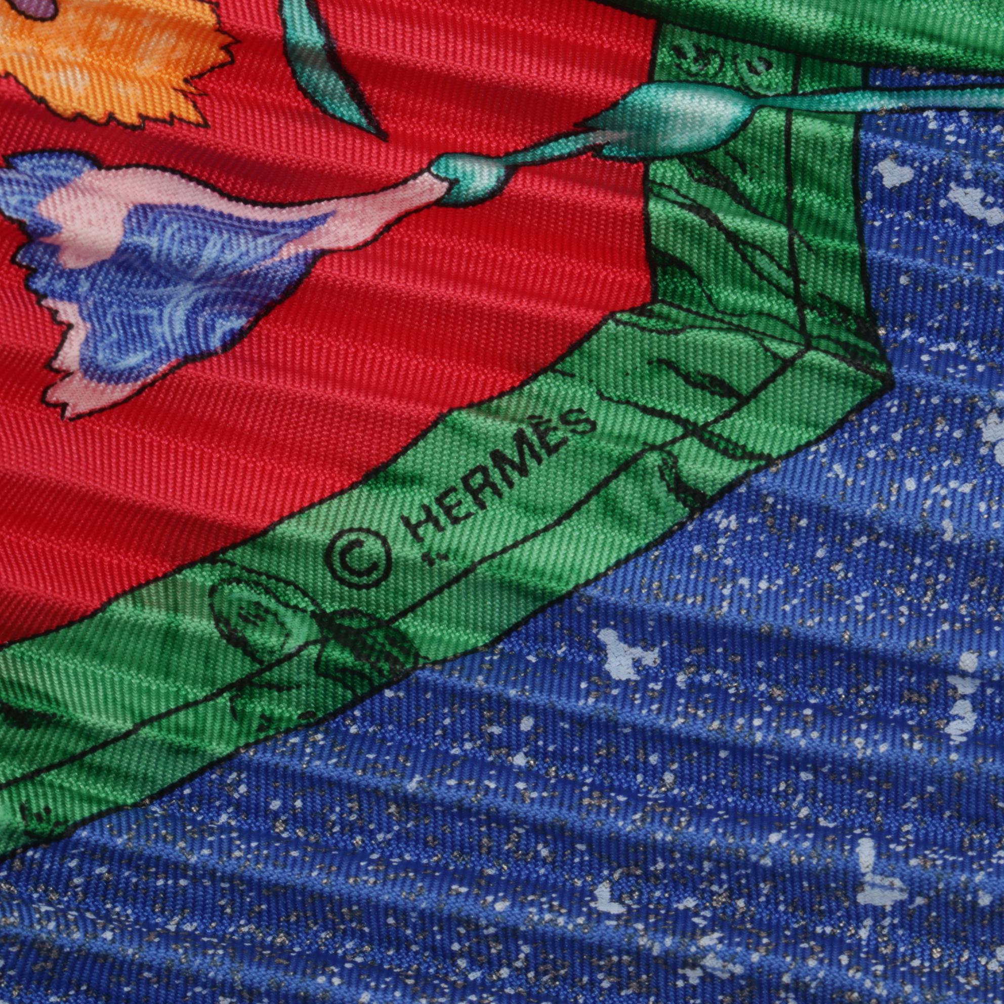 Hermès "Pierres d'Orient et d'Occident" Silk Twill Plissé Scarf