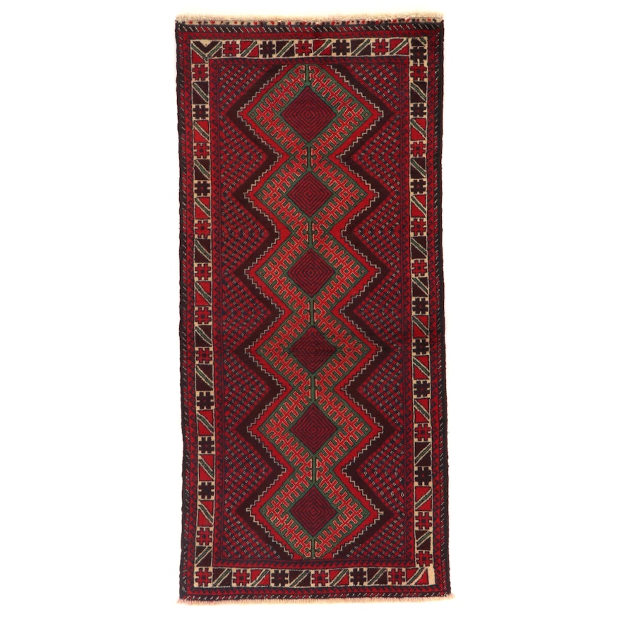 2'10 x 6'3 Hand-Knotted Afghani Tribal Baluch Wool Area Rug