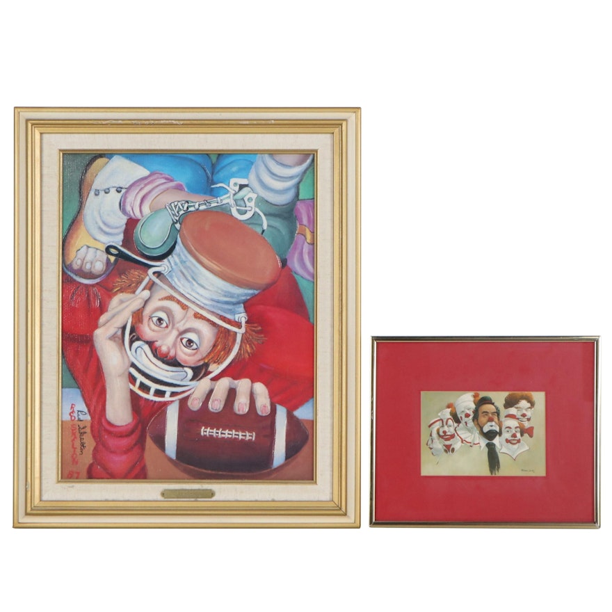 Offset Lithographs of Clowns, Late 20th Century
