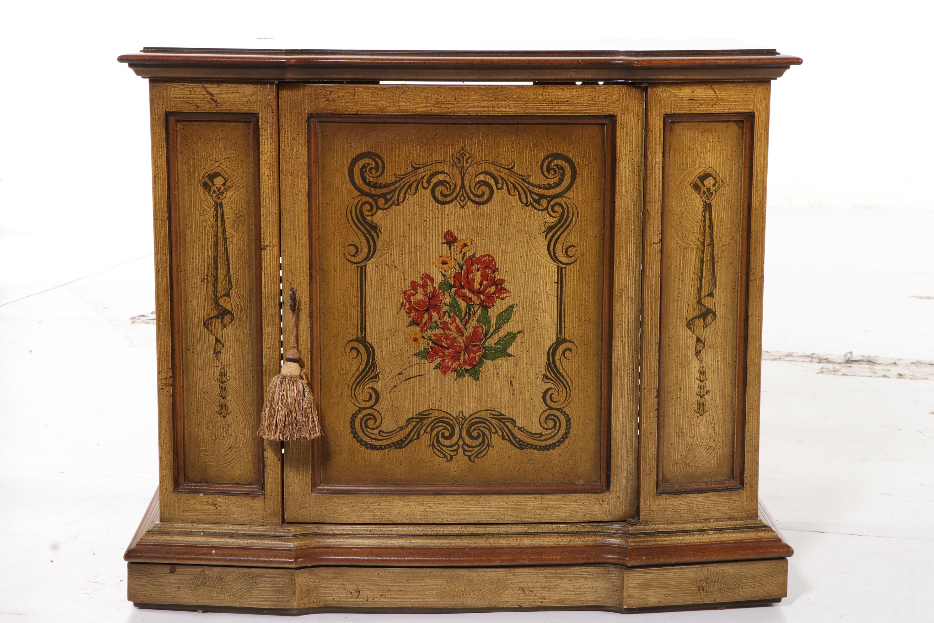 Magnavox "Venetian" Vinyl Grained Stereo Console Cabinet, 1970s