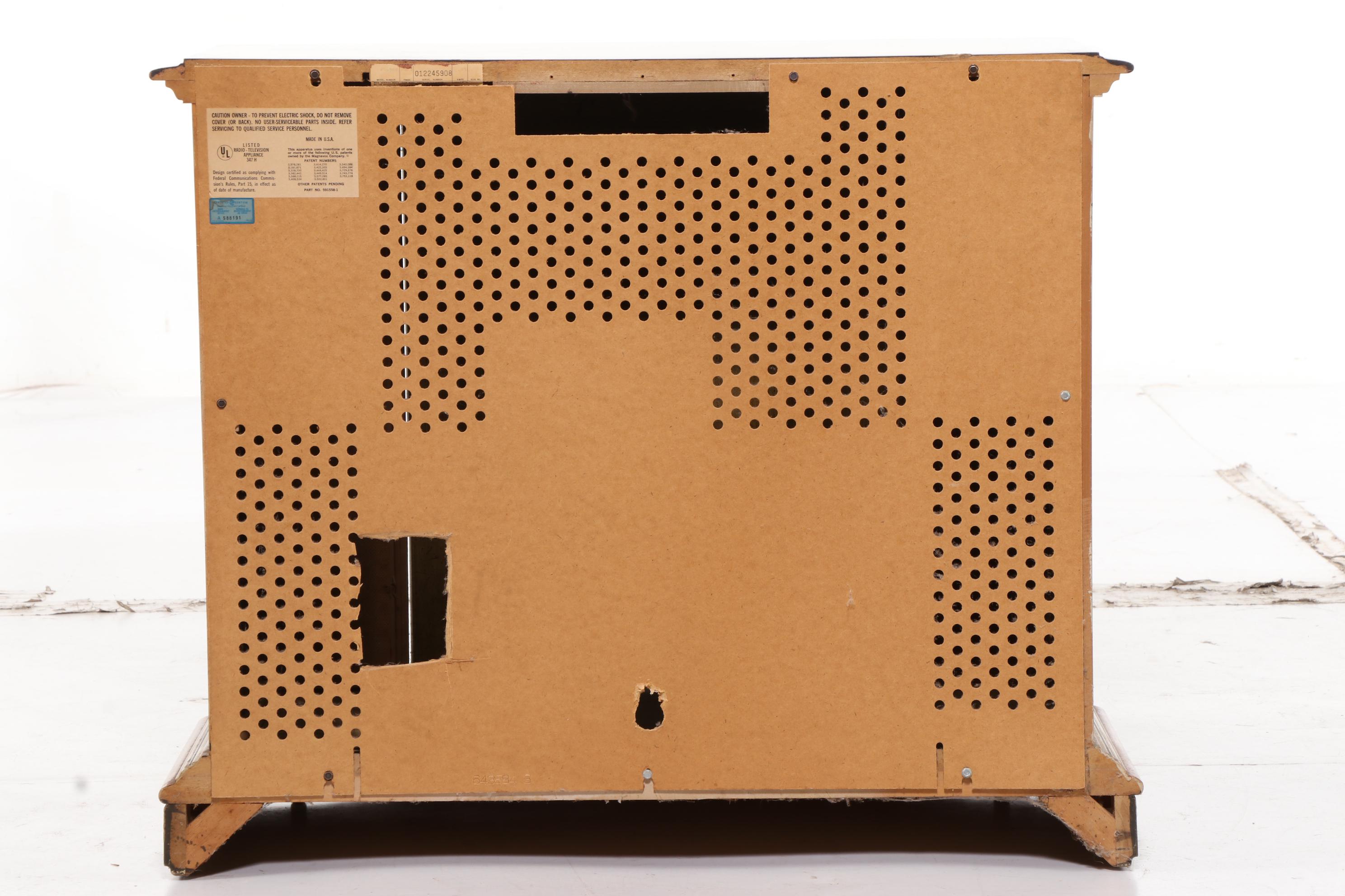 Magnavox "Venetian" Vinyl Grained Stereo Console Cabinet, 1970s