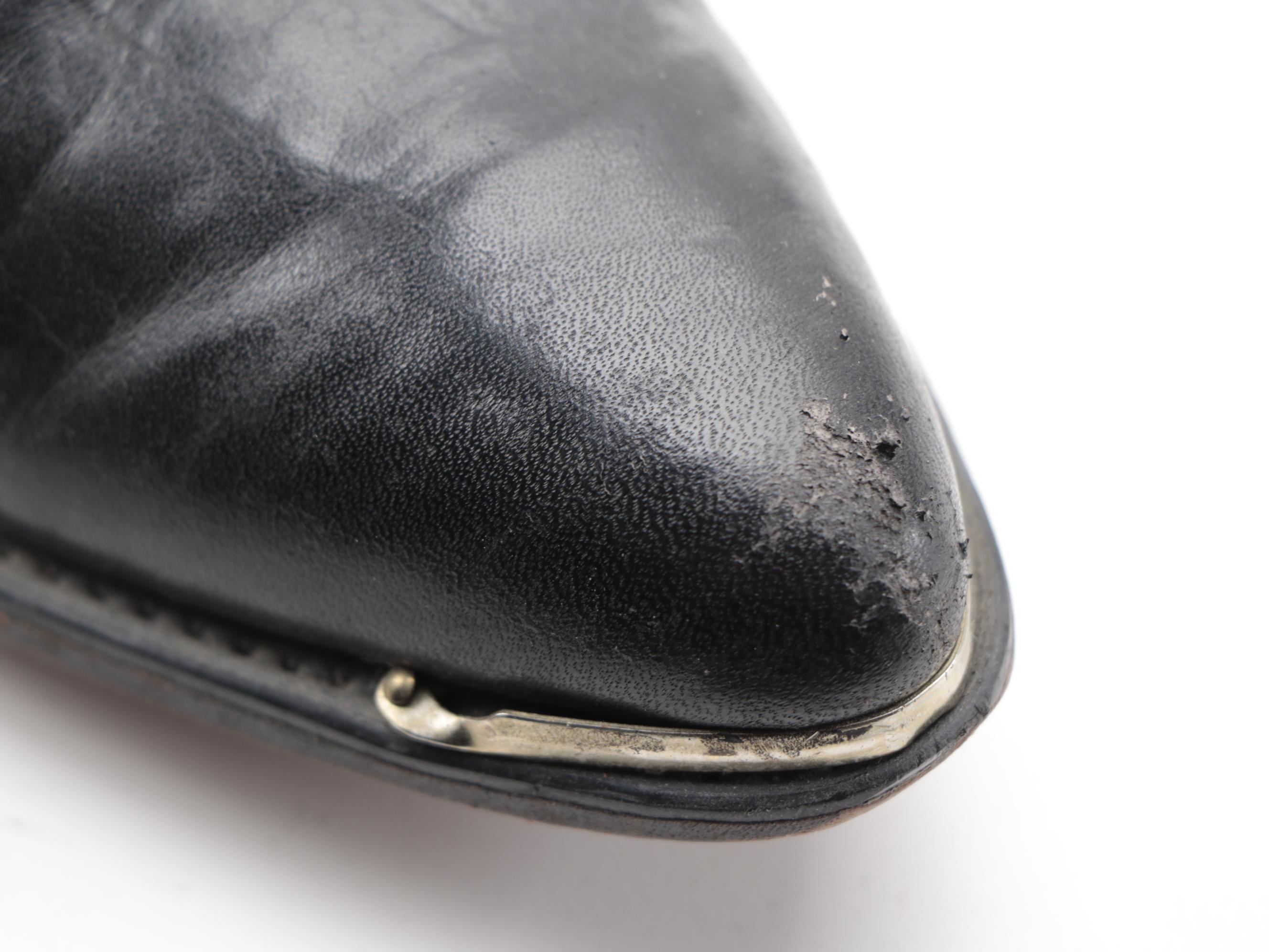 Laredo Black Leather Mid-Calf Toe Strap Boots with Merrell Shoe Box