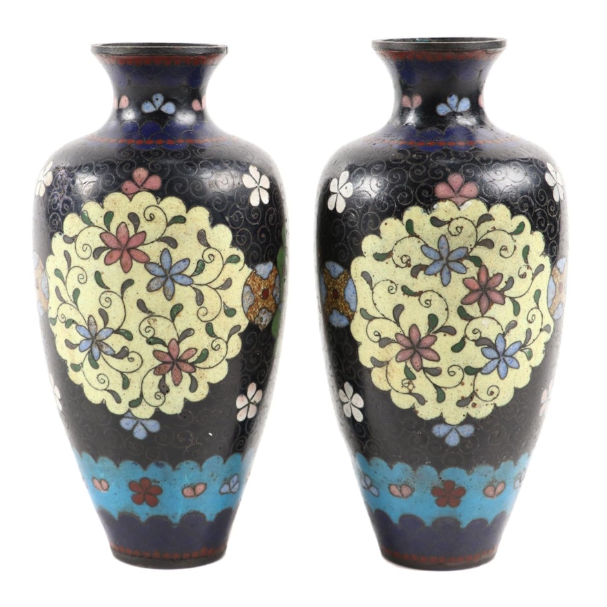 Pair of Japanese Cloisonné Vases