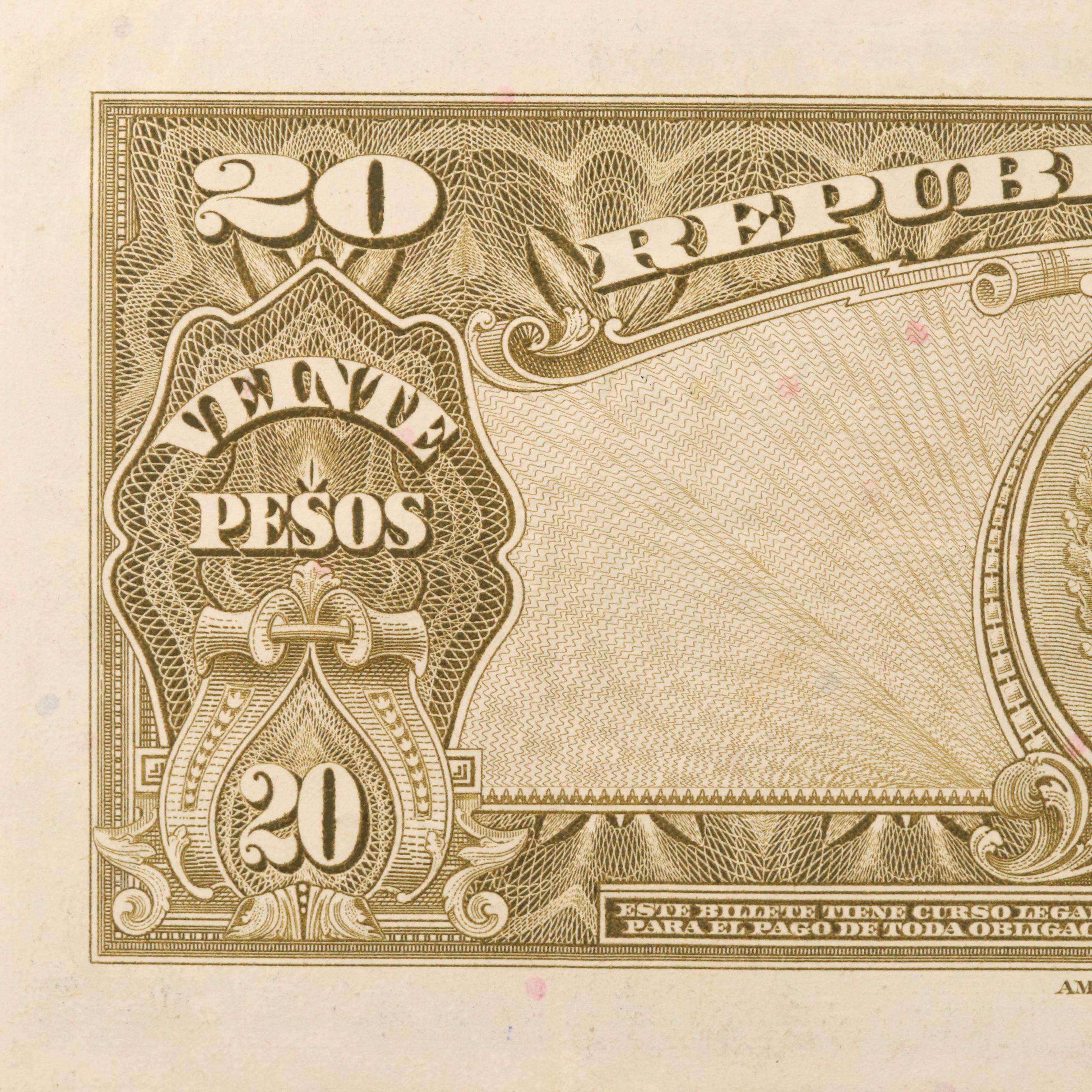 1960 Cuba (Banco Nacional de Cuba) 20 Peso Banknote