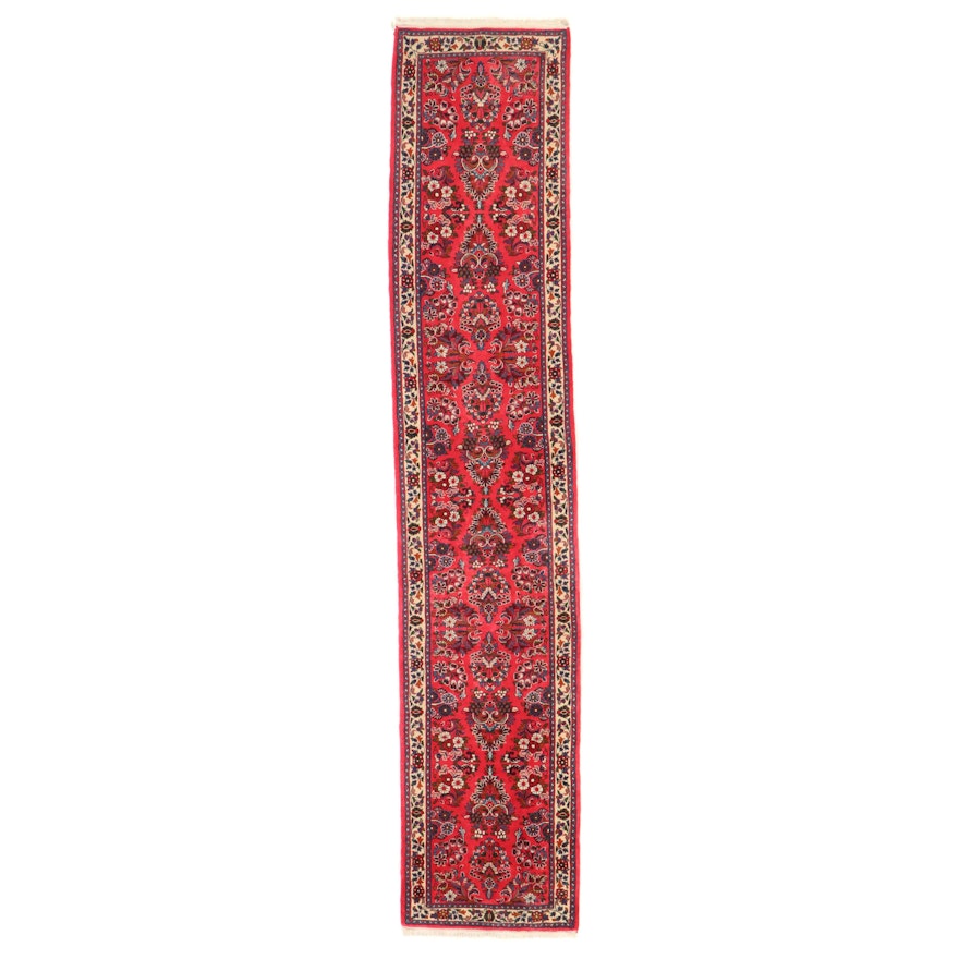 2'8 x 13'11 Hand-Knotted Persian Sarouk Wool Carpet Runner
