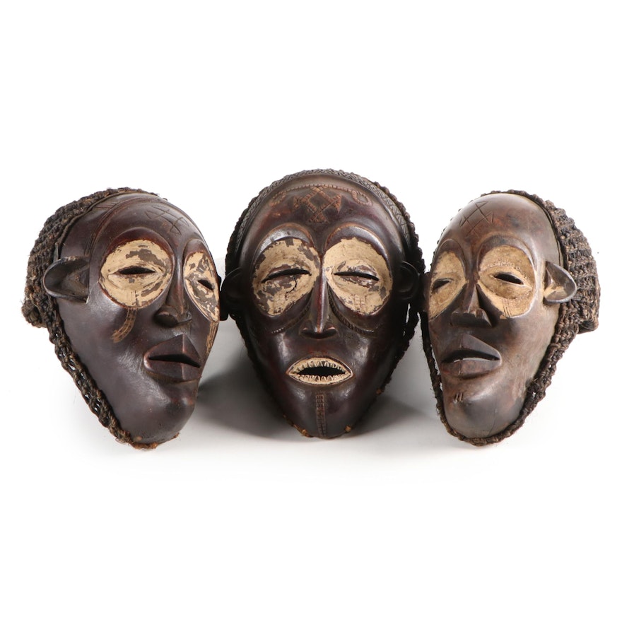 Chokwe Style Wood Masks, Central Africa