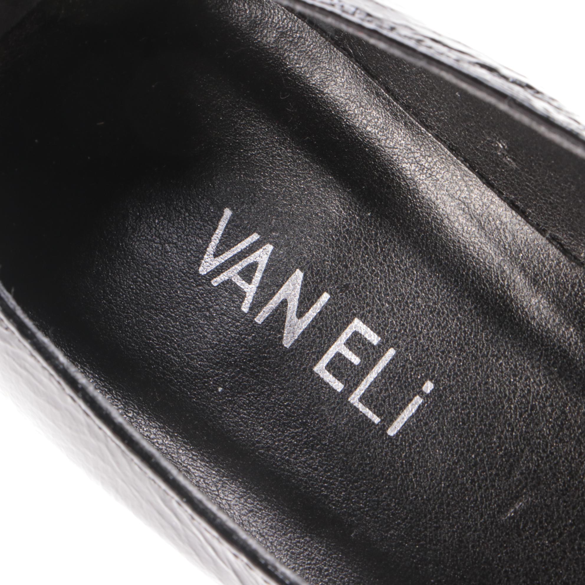 Vaneli Rigmora Black Patent Leather Block Heel Pumps with Box