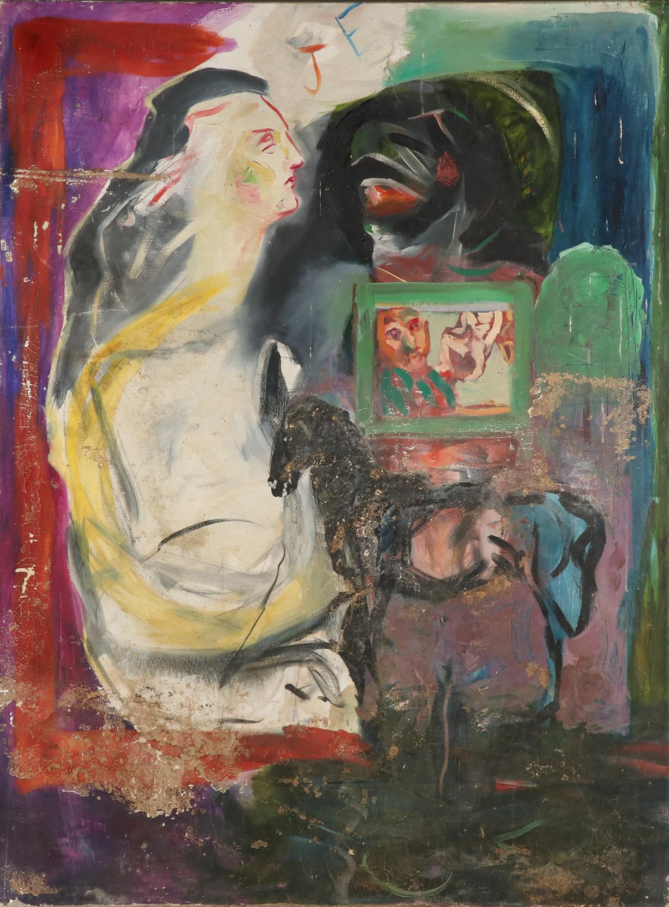 Katherine Sutphin Oil Painting of Abstract Figures