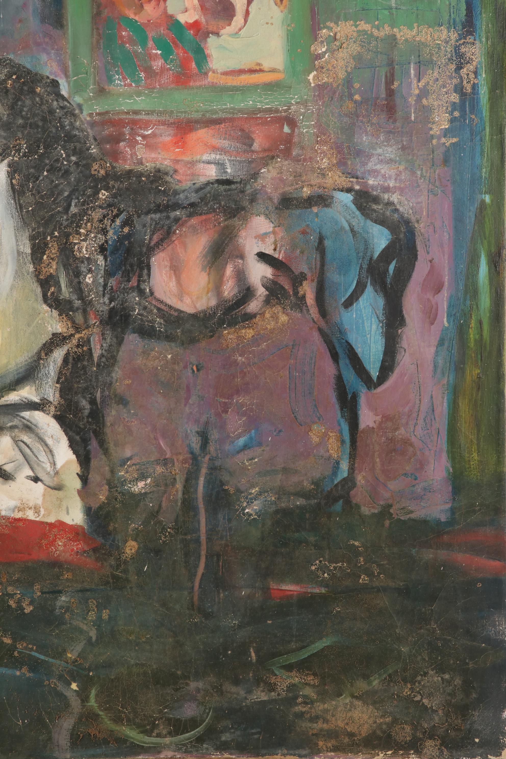 Katherine Sutphin Oil Painting of Abstract Figures