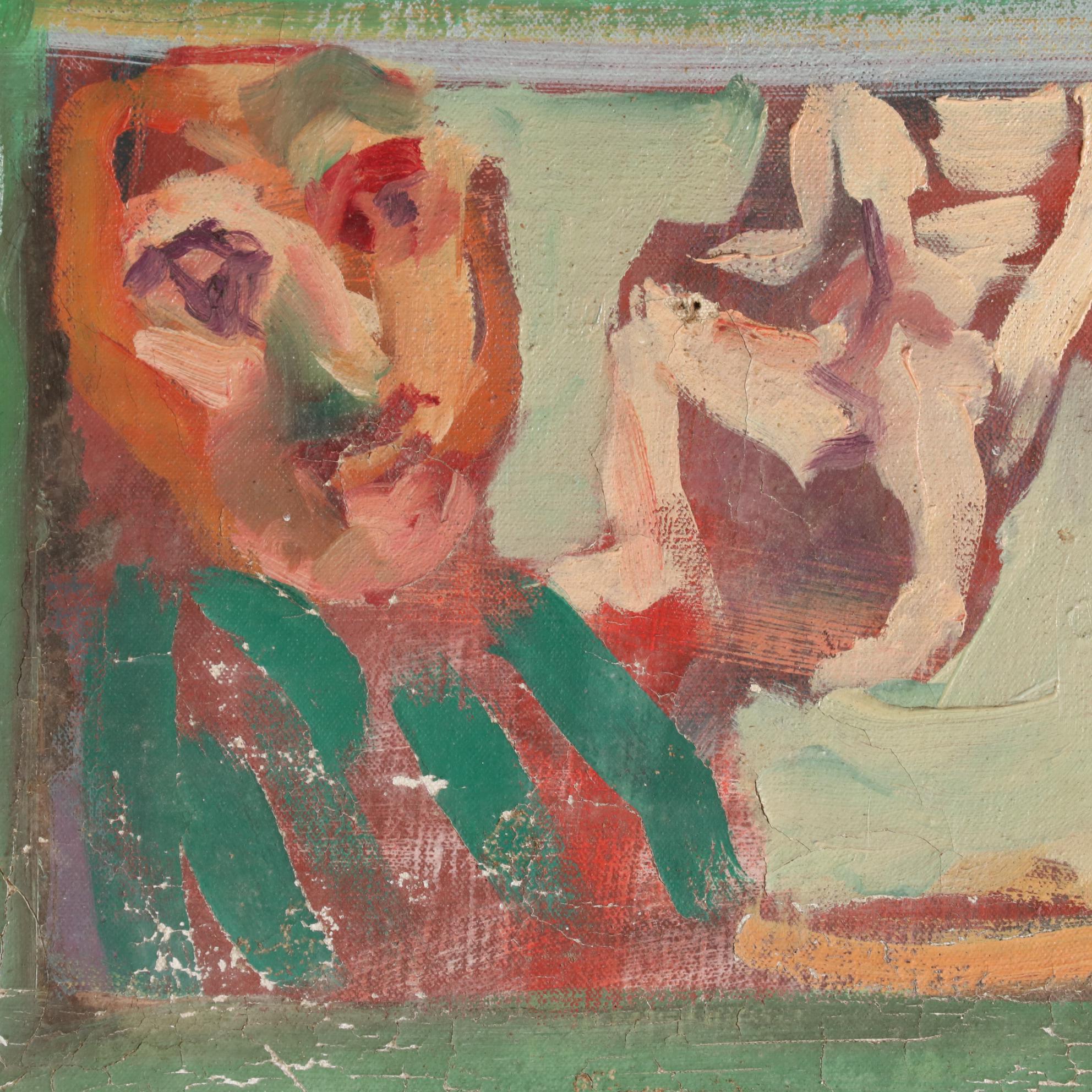 Katherine Sutphin Oil Painting of Abstract Figures