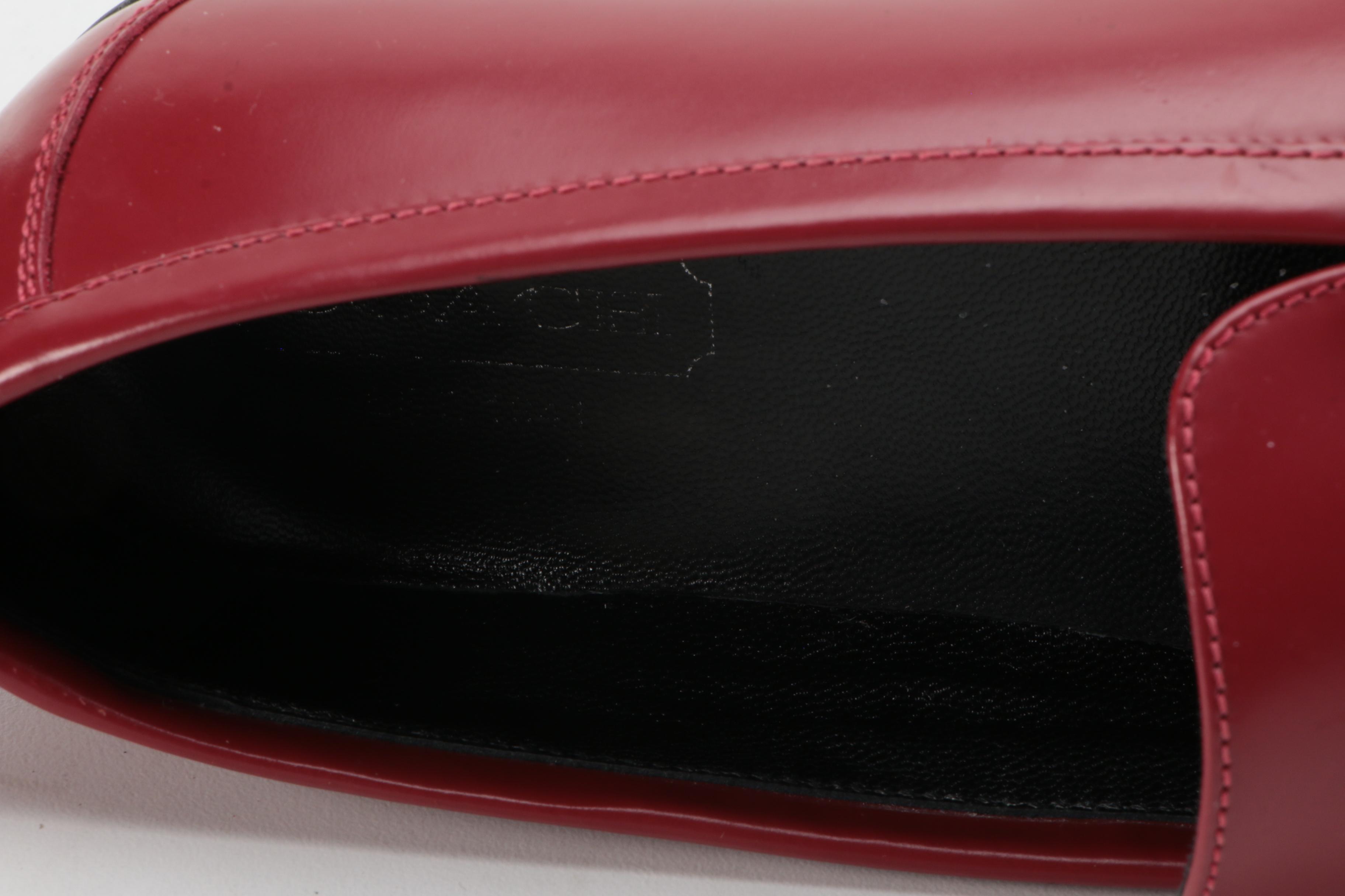 Coach Lora Spazzolato Loafers in Red Leather with Box