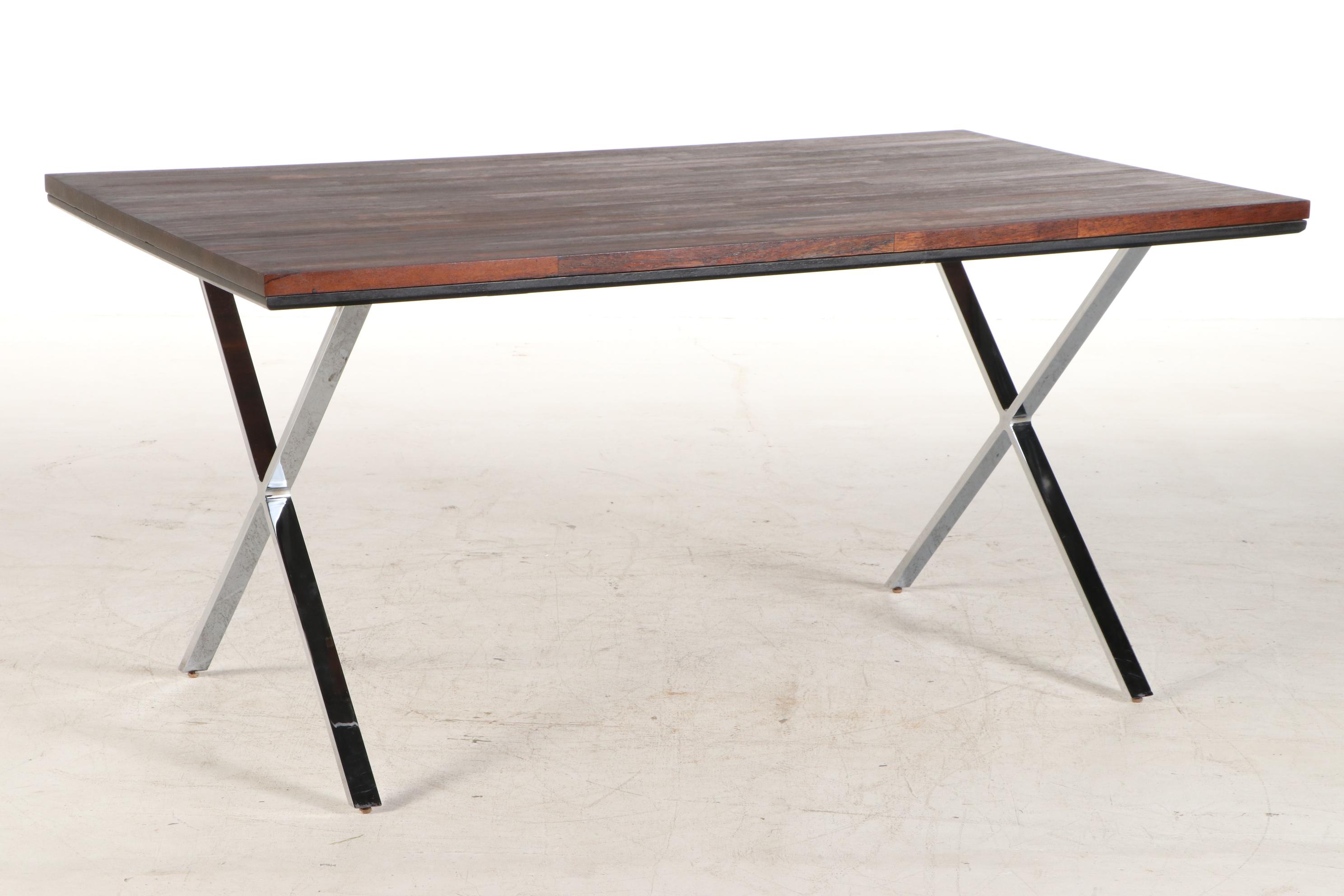 Milo Baughman Rosewood X-Base Desk, Vintage