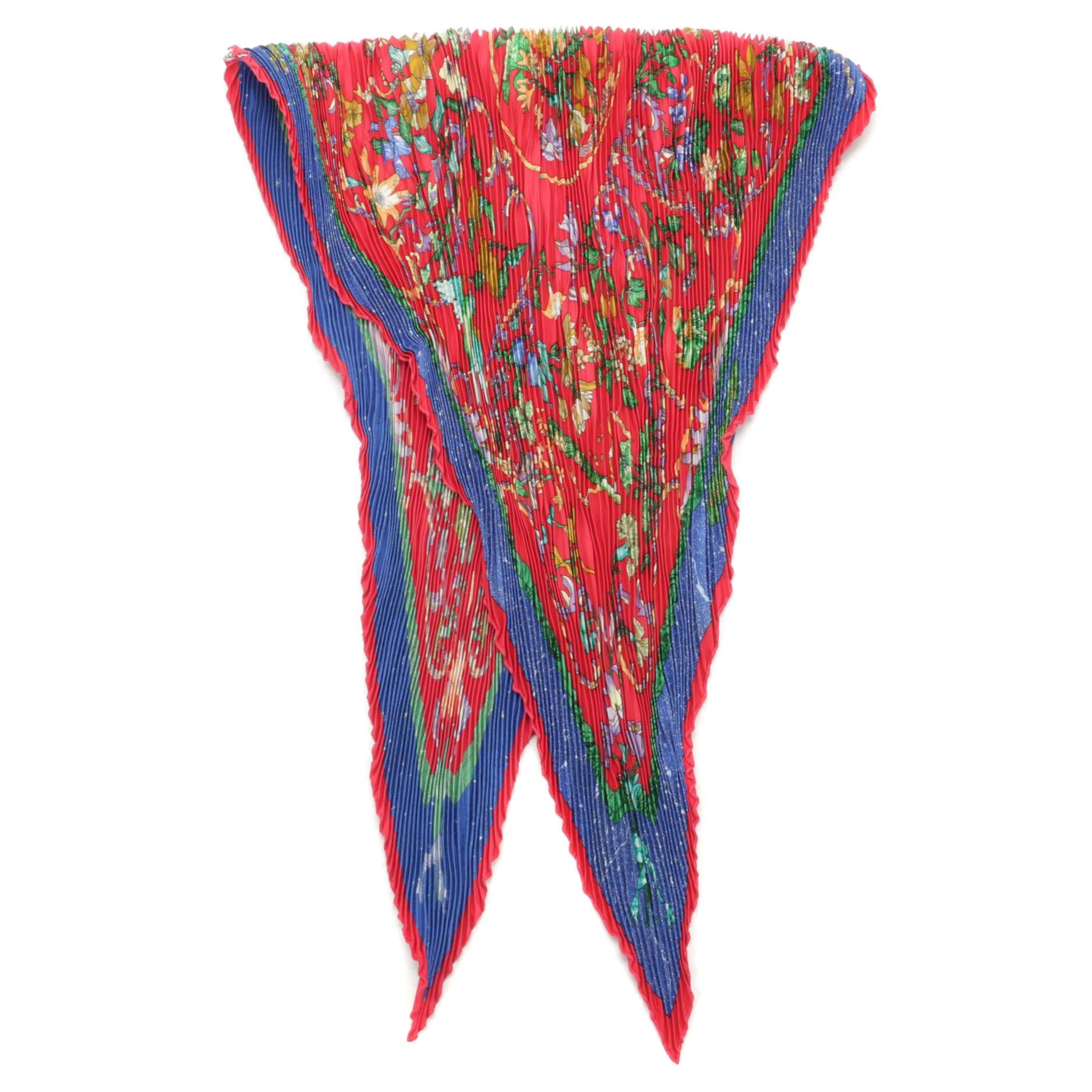 Hermès "Pierres d'Orient et d'Occident" Silk Twill Plissé Scarf