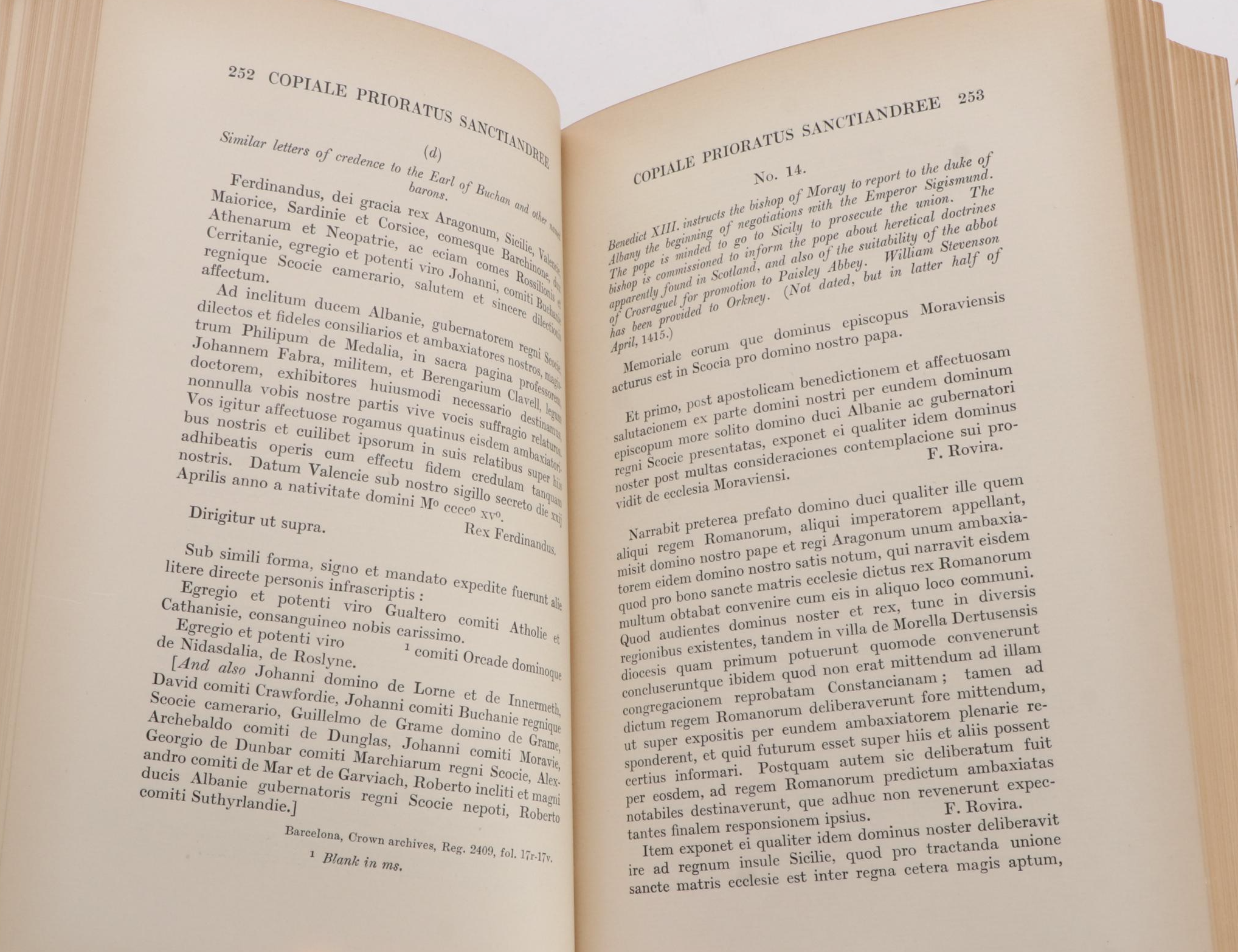 "Copiale Prioratus Sanctiandree" Edited by James Houston Baxter, 1930