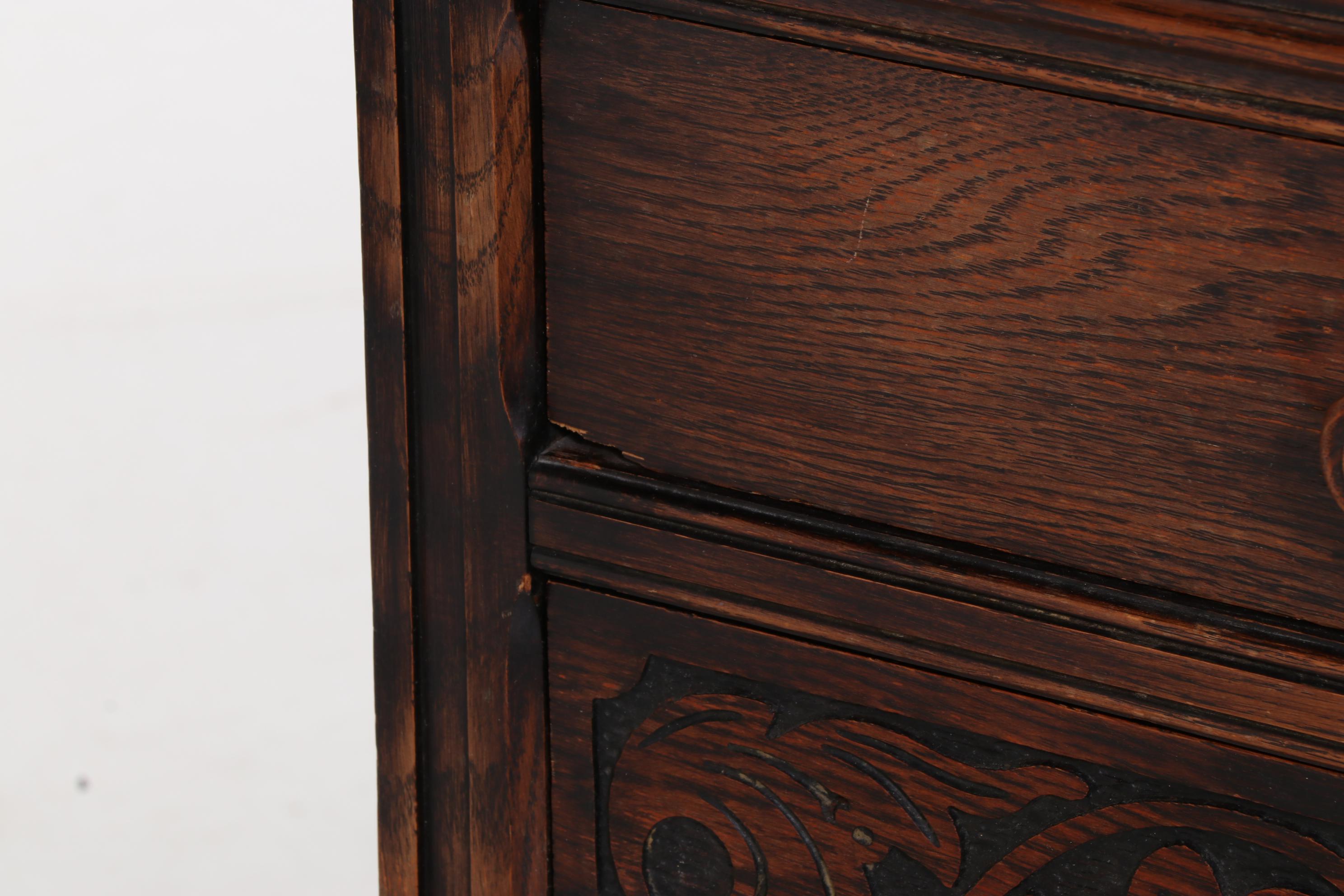 American Furniture Co. Jacobean Style Carved Oak Four-Drawer Dresser